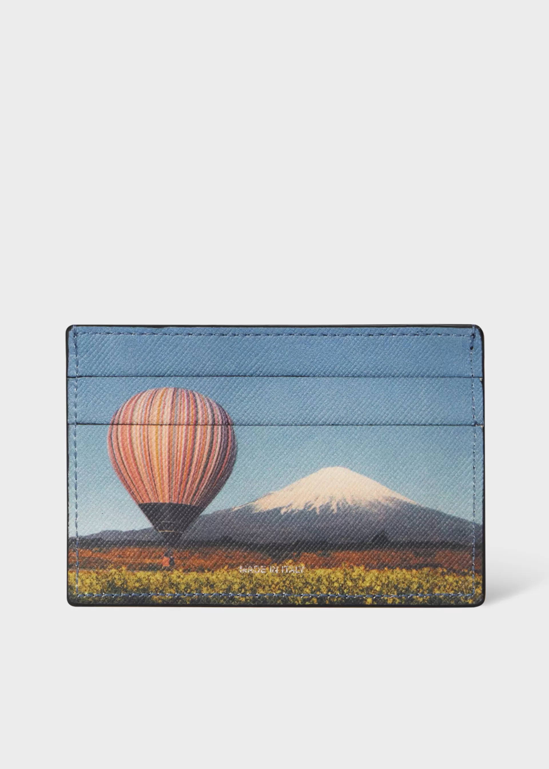 Signature Stripe Balloon Mount Fuji' Print Card Holder>Paul Smith Flash Sale