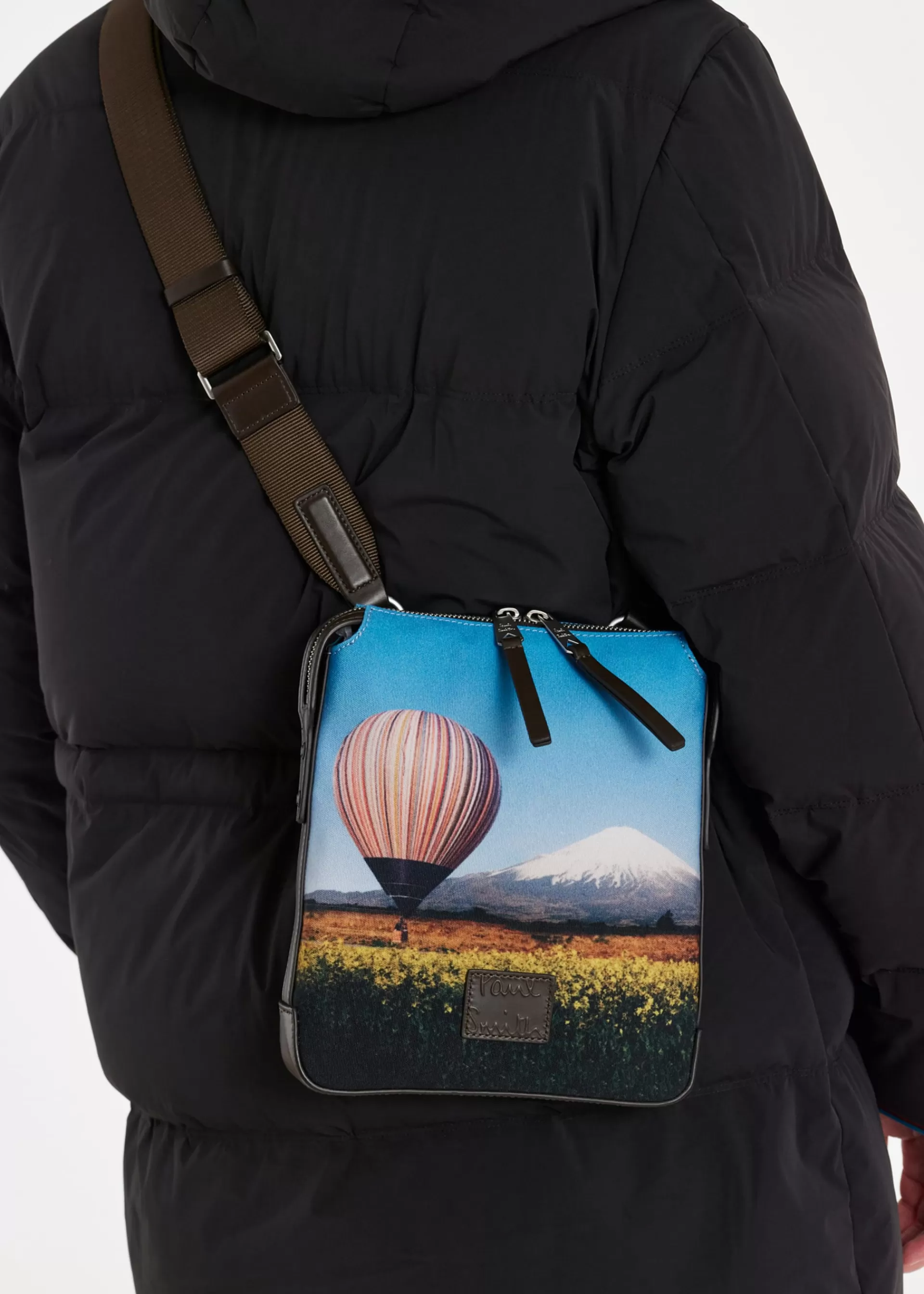 Signature Stripe Balloon Mount Fuji' Print Flight Bag>Paul Smith Discount