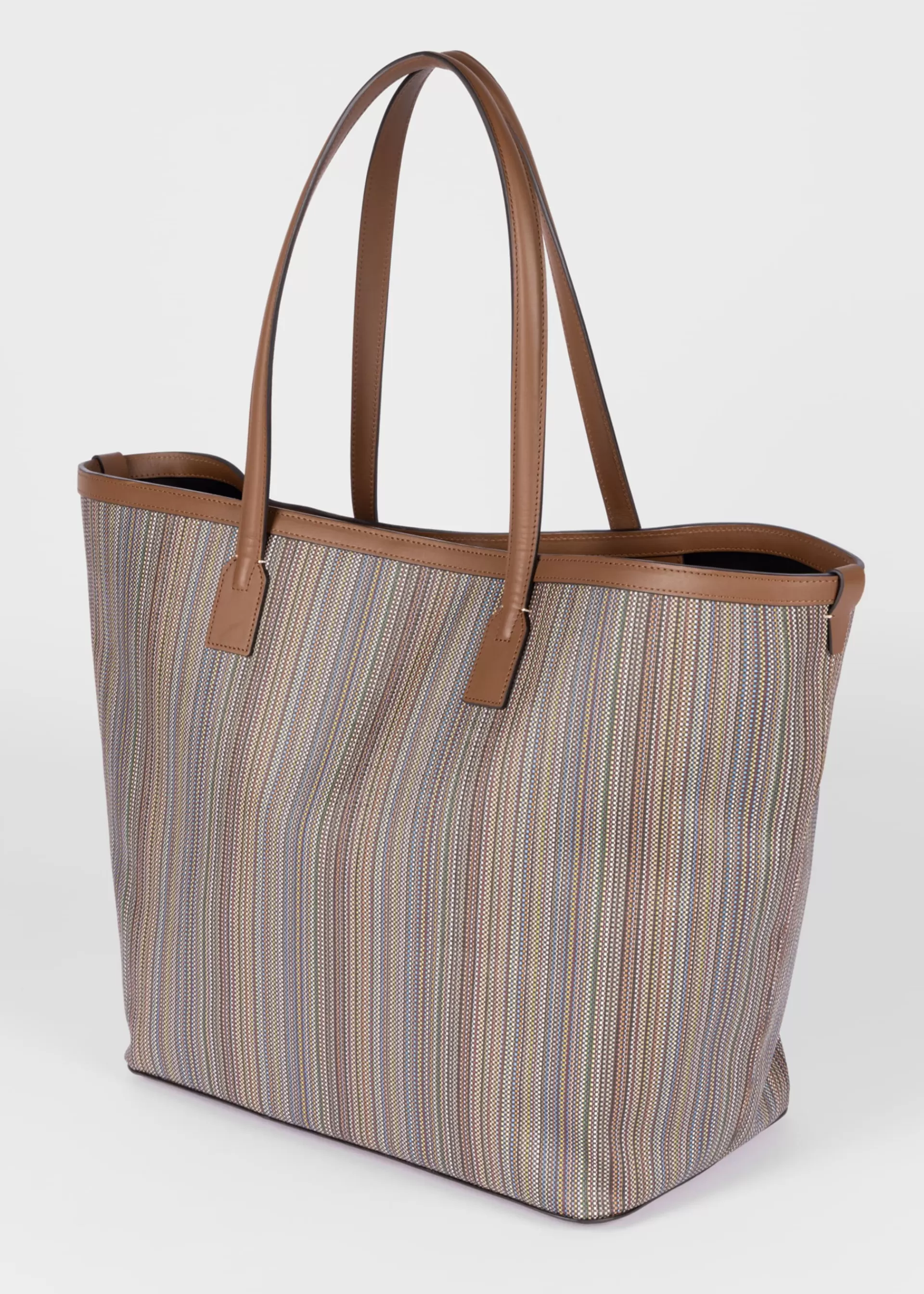 Signature Stripe' Coated Canvas Tote Bag>Paul Smith New