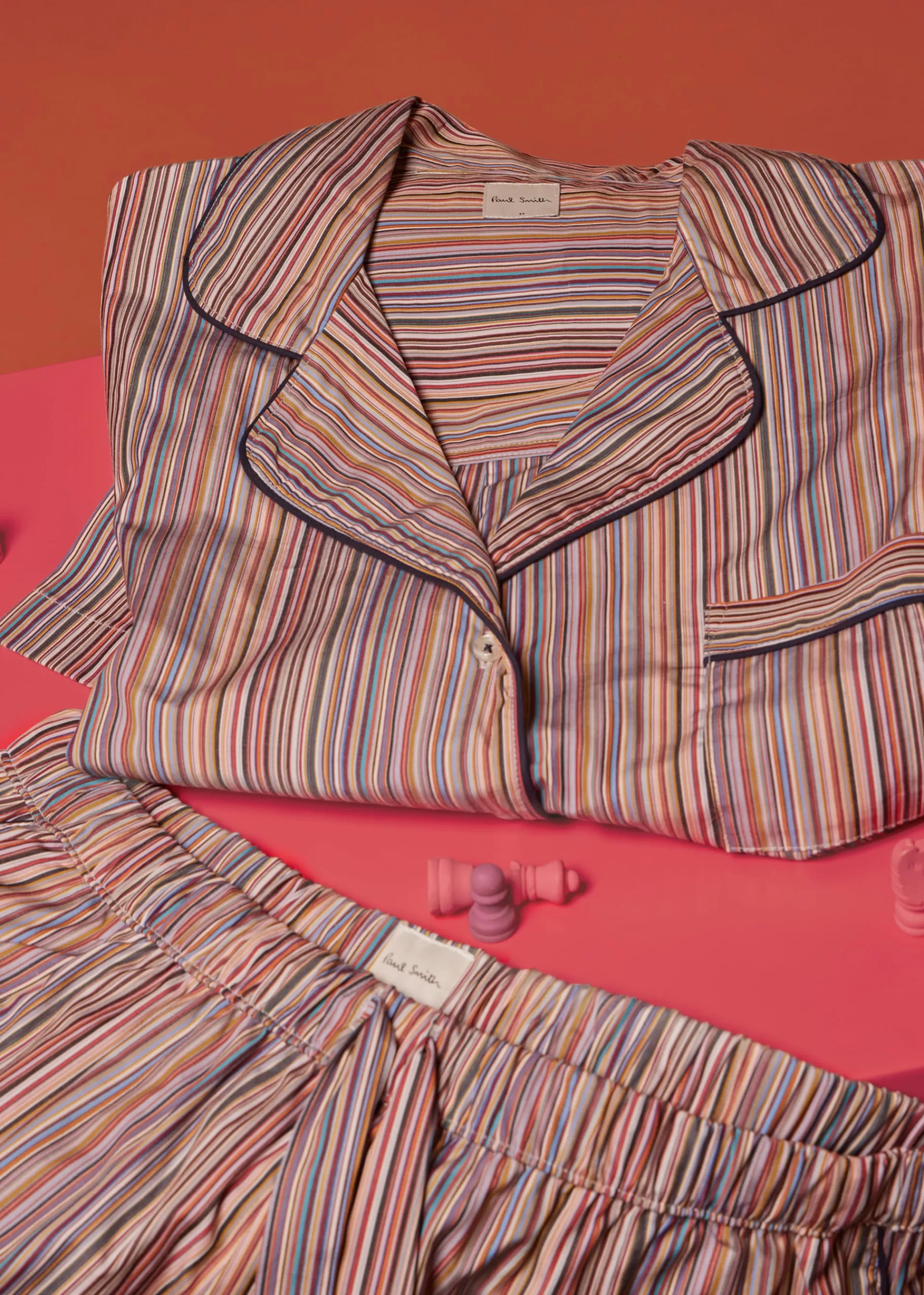 Signature Stripe' Cotton Pyjama Set With Navy Trims Gift Box Set>Paul Smith Cheap