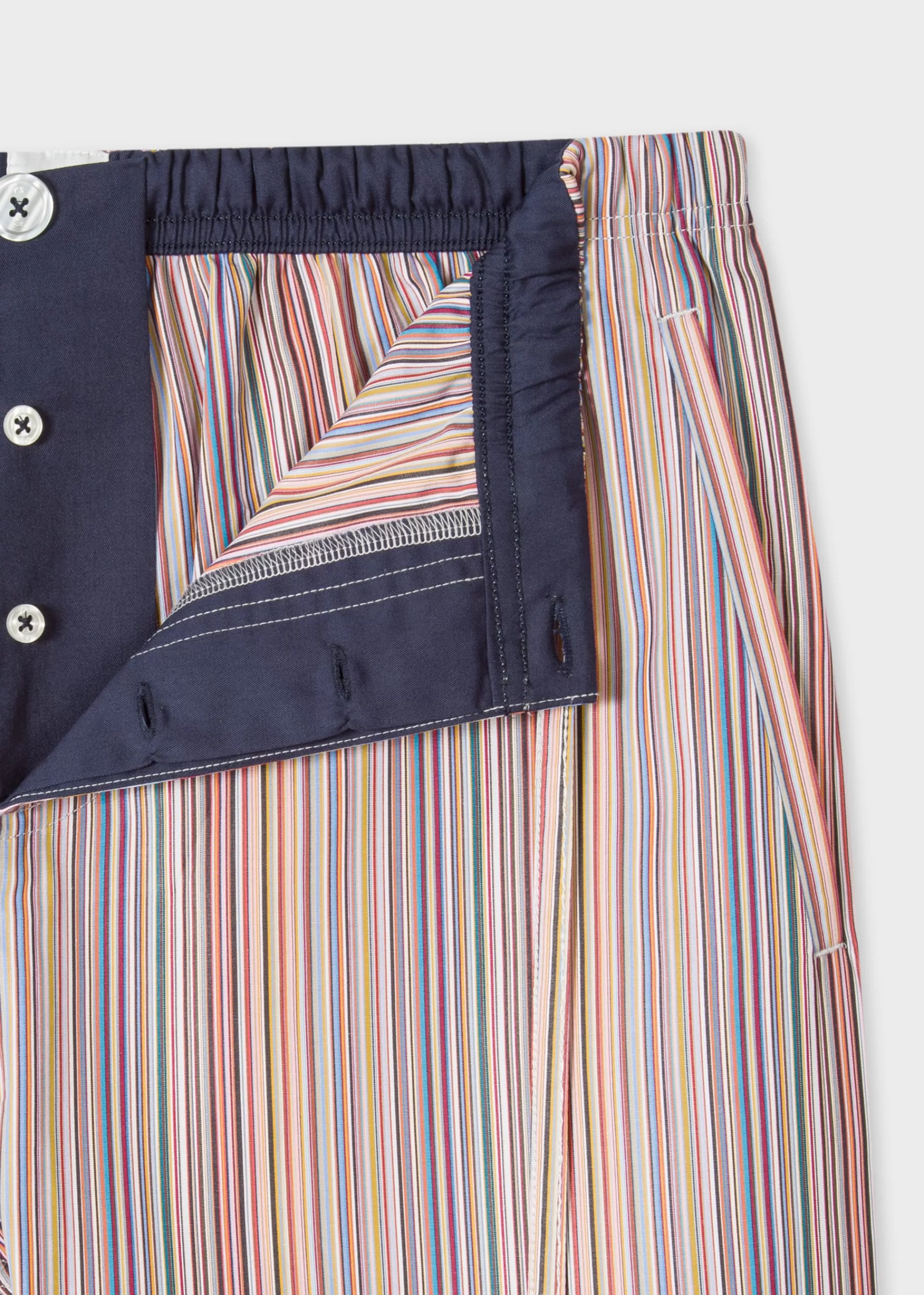 Signature Stripe' Cotton Pyjama Set With Navy Trims Gift Box Set>Paul Smith Cheap