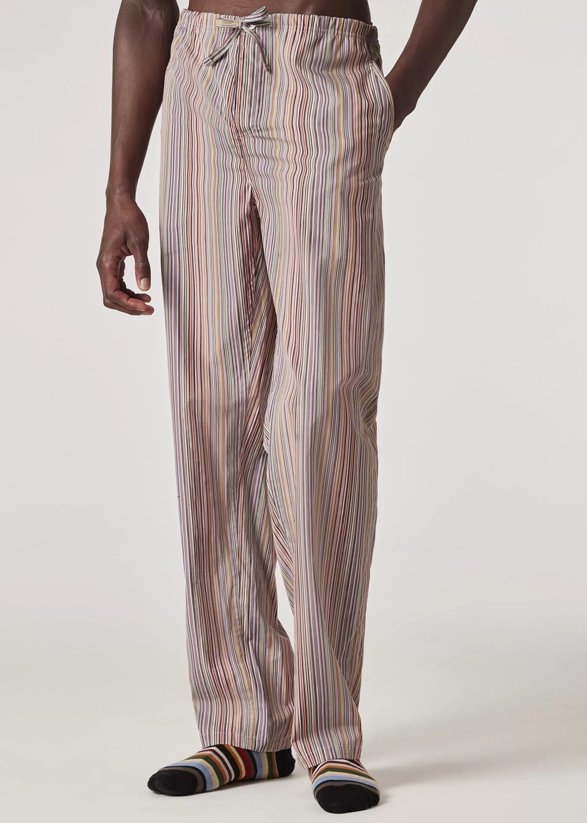 Signature Stripe' Cotton Pyjama Set With Navy Trims Gift Box Set>Paul Smith Cheap