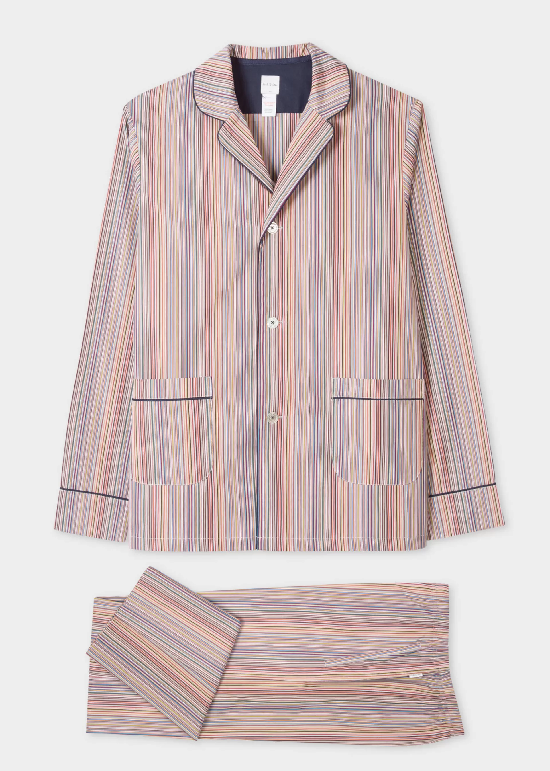 Signature Stripe' Cotton Pyjama Set With Navy Trims Gift Box Set>Paul Smith Cheap