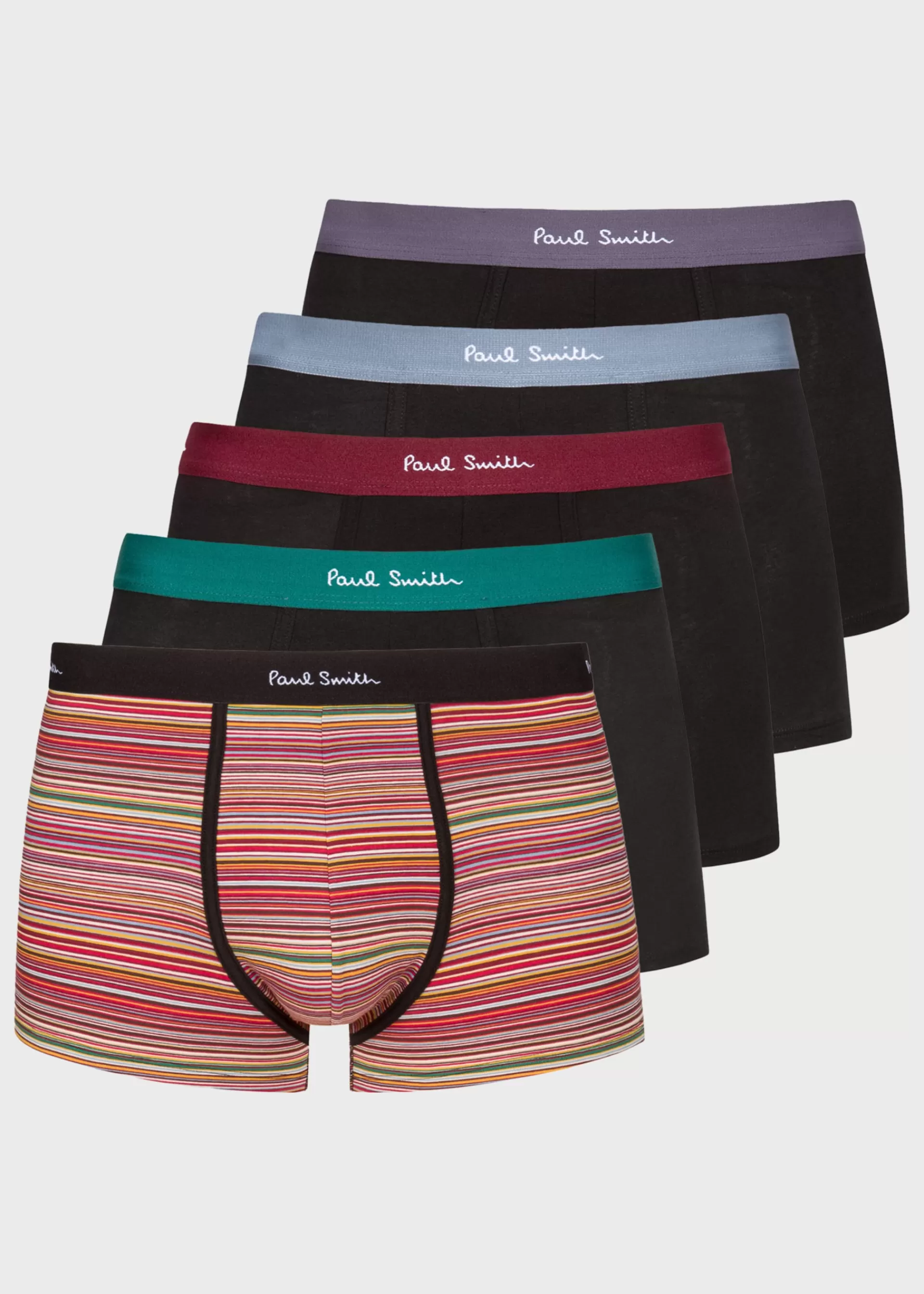 Signature Stripe' Mixed Organic-Cotton Boxer Briefs Five Pack>Paul Smith Outlet