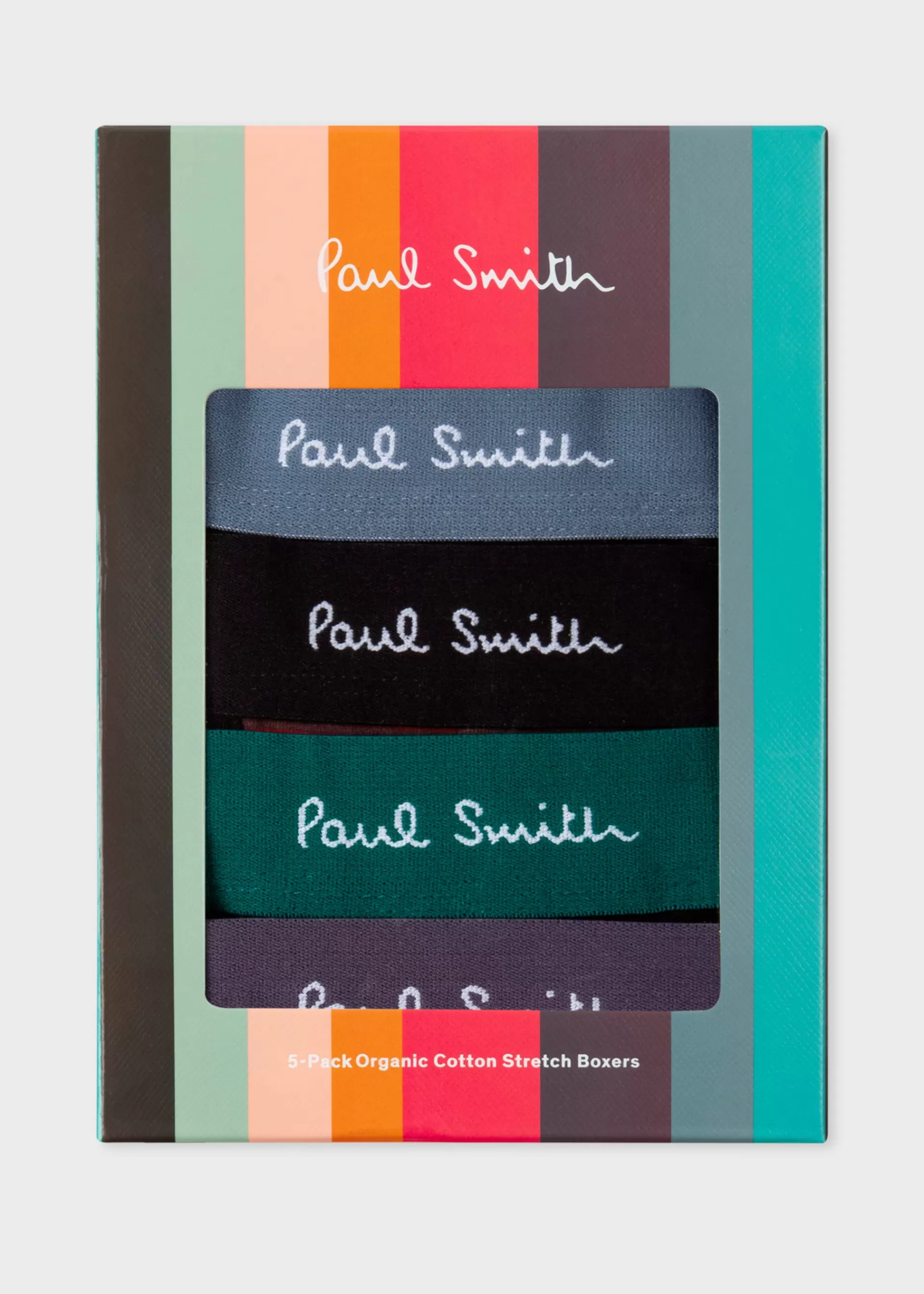 Signature Stripe' Mixed Organic-Cotton Boxer Briefs Five Pack>Paul Smith Outlet
