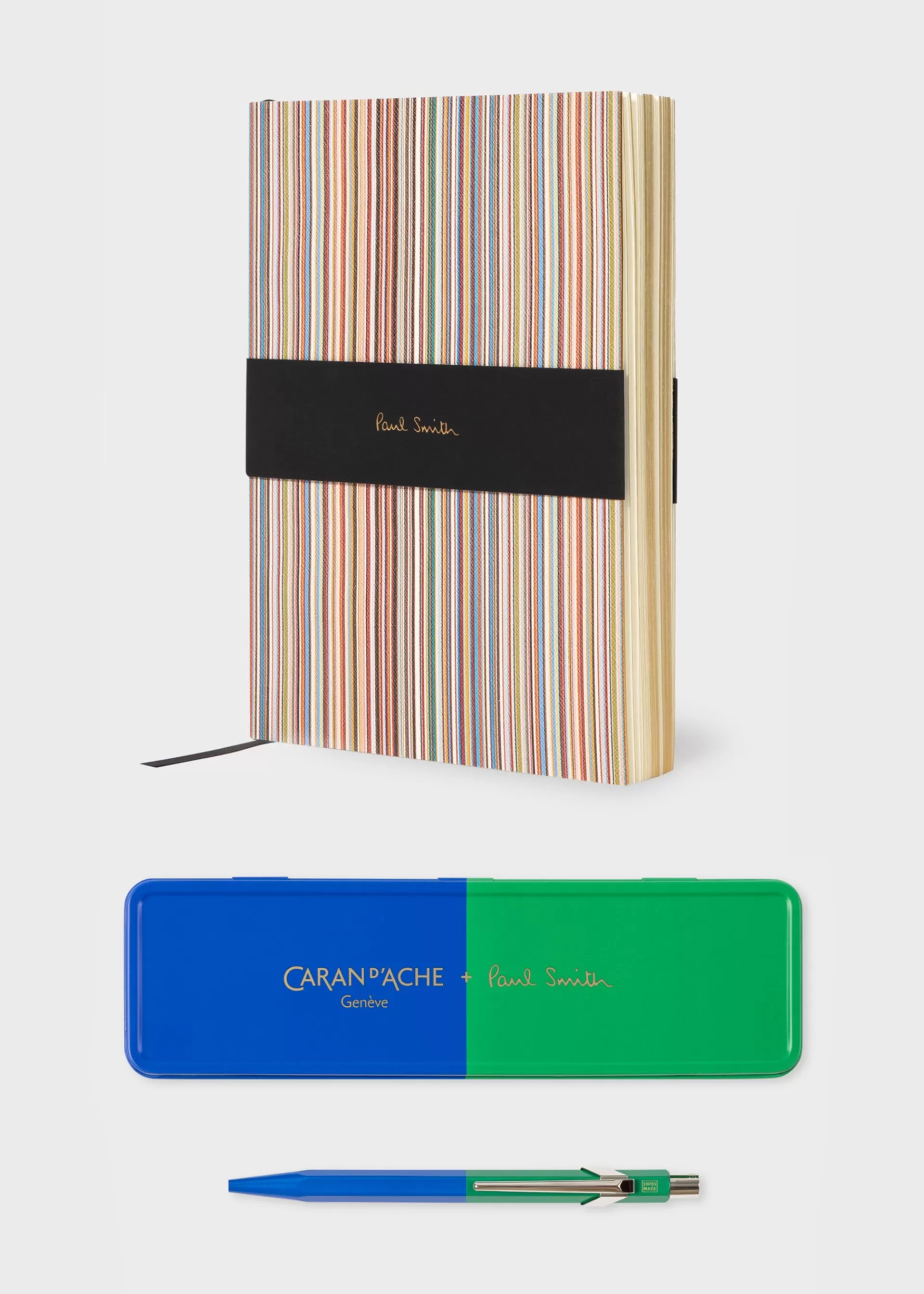 Signature Stripe Notebook & Caran d'Ache Two-Tone Pen Gift Set>Paul Smith Hot