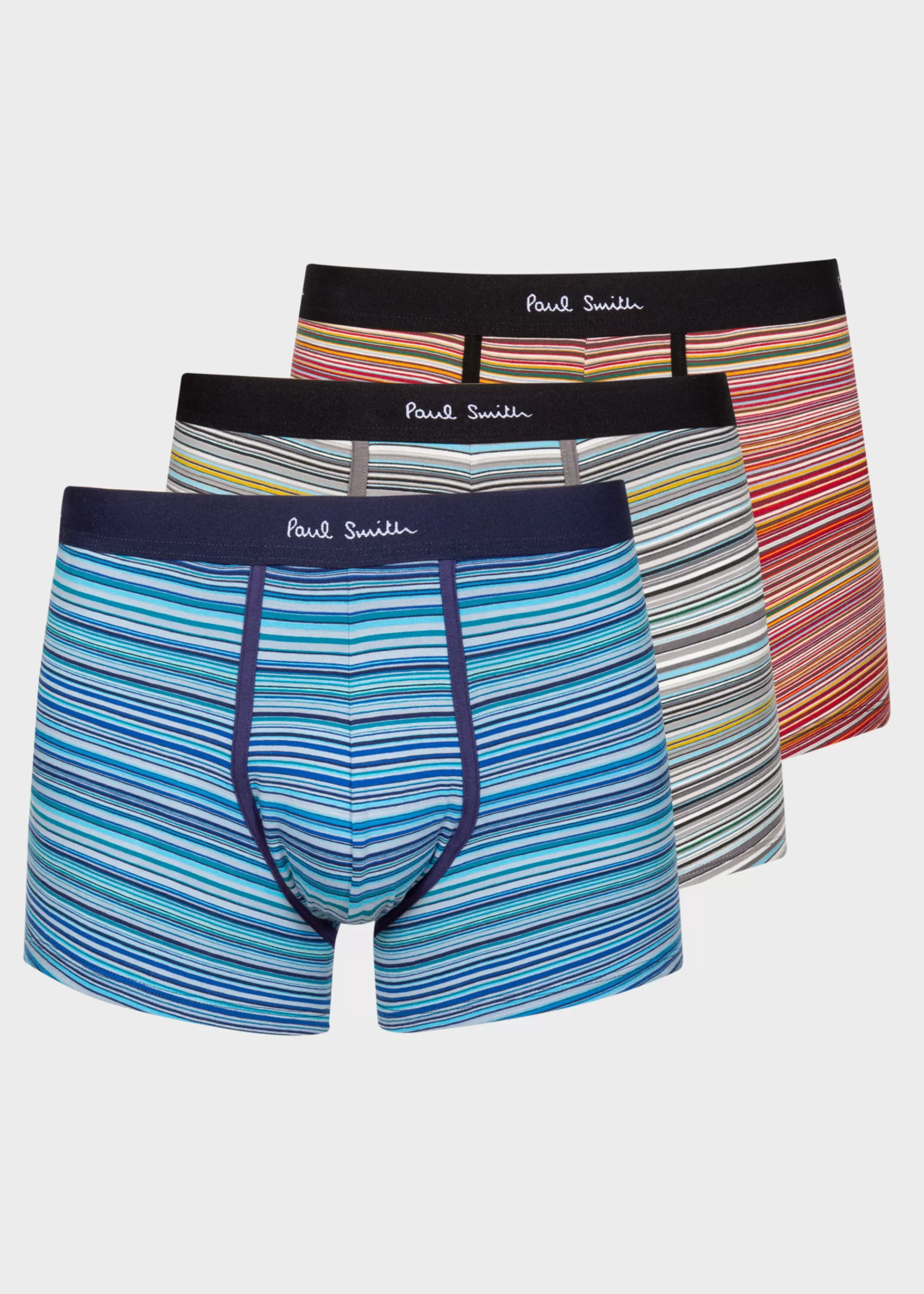 Signature Stripe' Organic Cotton Long Boxer Briefs Three Pack>Paul Smith Best Sale