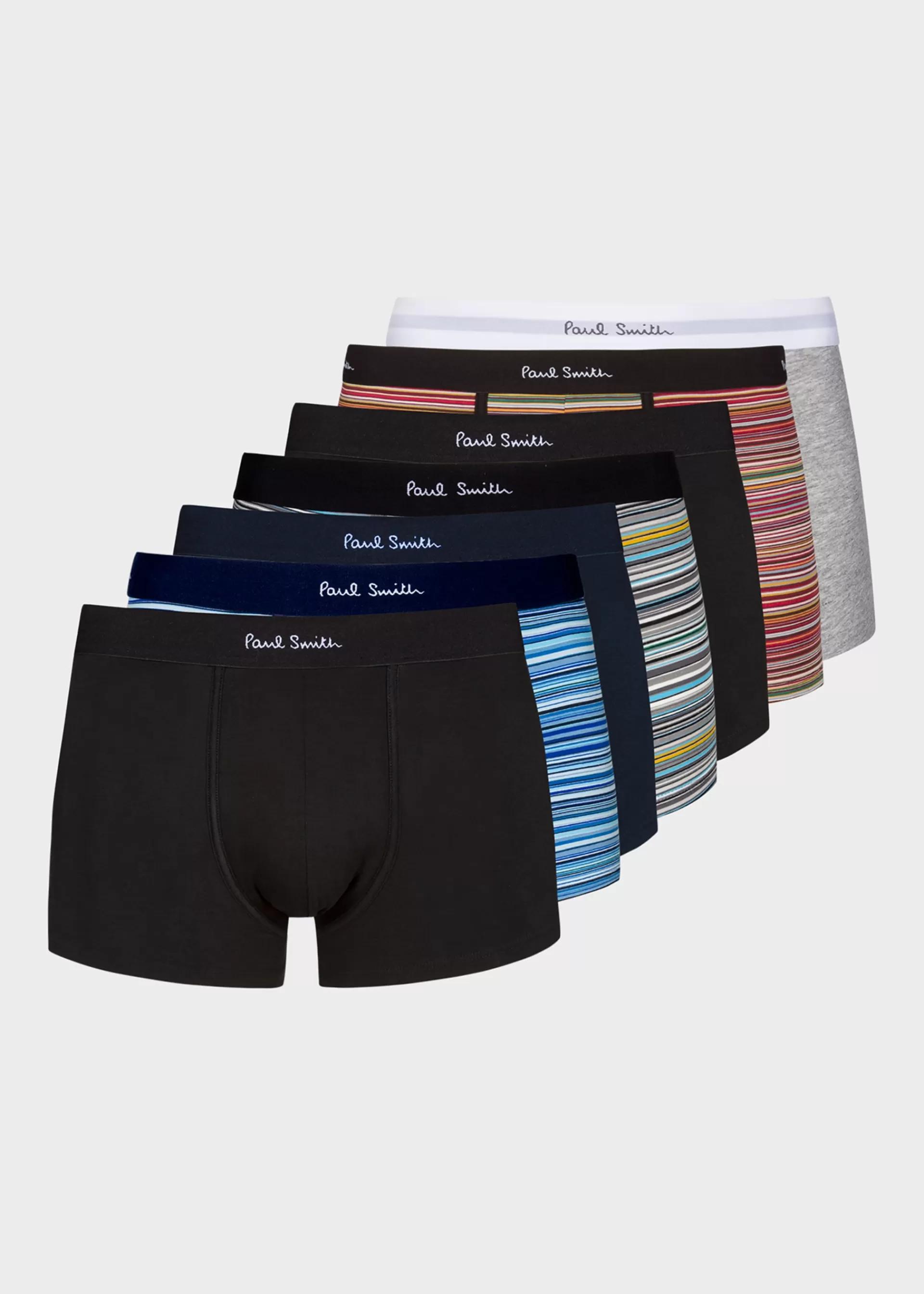 Signature Stripe' Organic Cotton Mixed Boxer Briefs Seven Pack>Paul Smith Sale