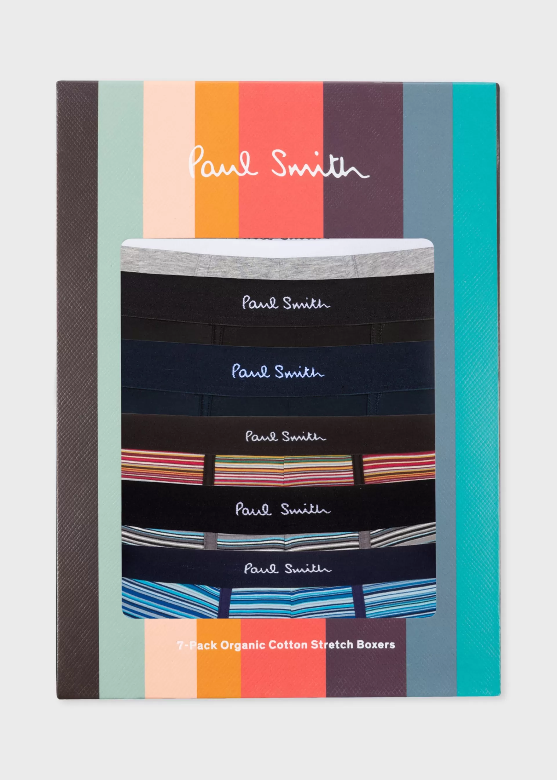 Signature Stripe' Organic Cotton Mixed Boxer Briefs Seven Pack>Paul Smith Sale