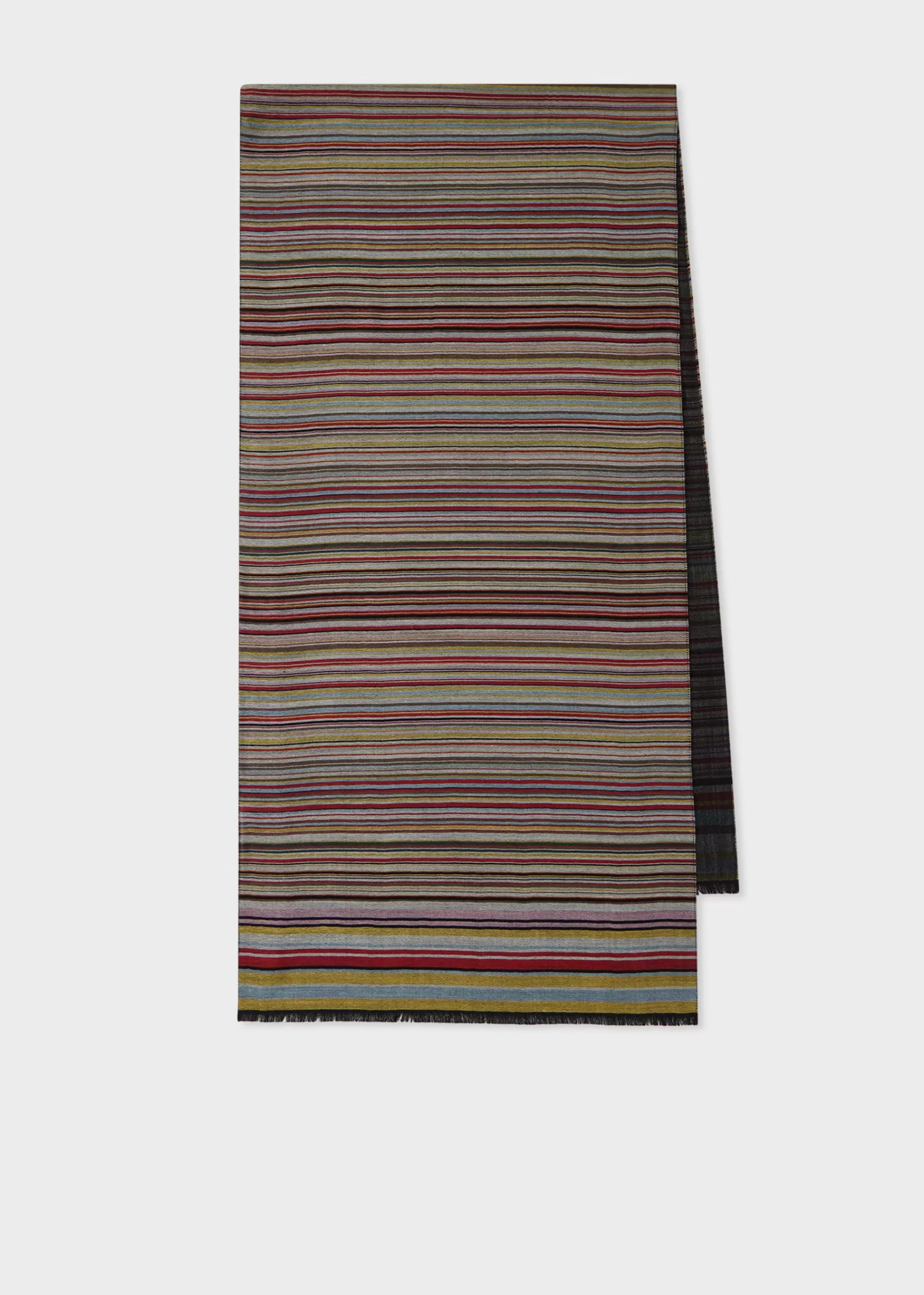 Signature Stripe' Silk-Wool Blend Scarf>Paul Smith Shop