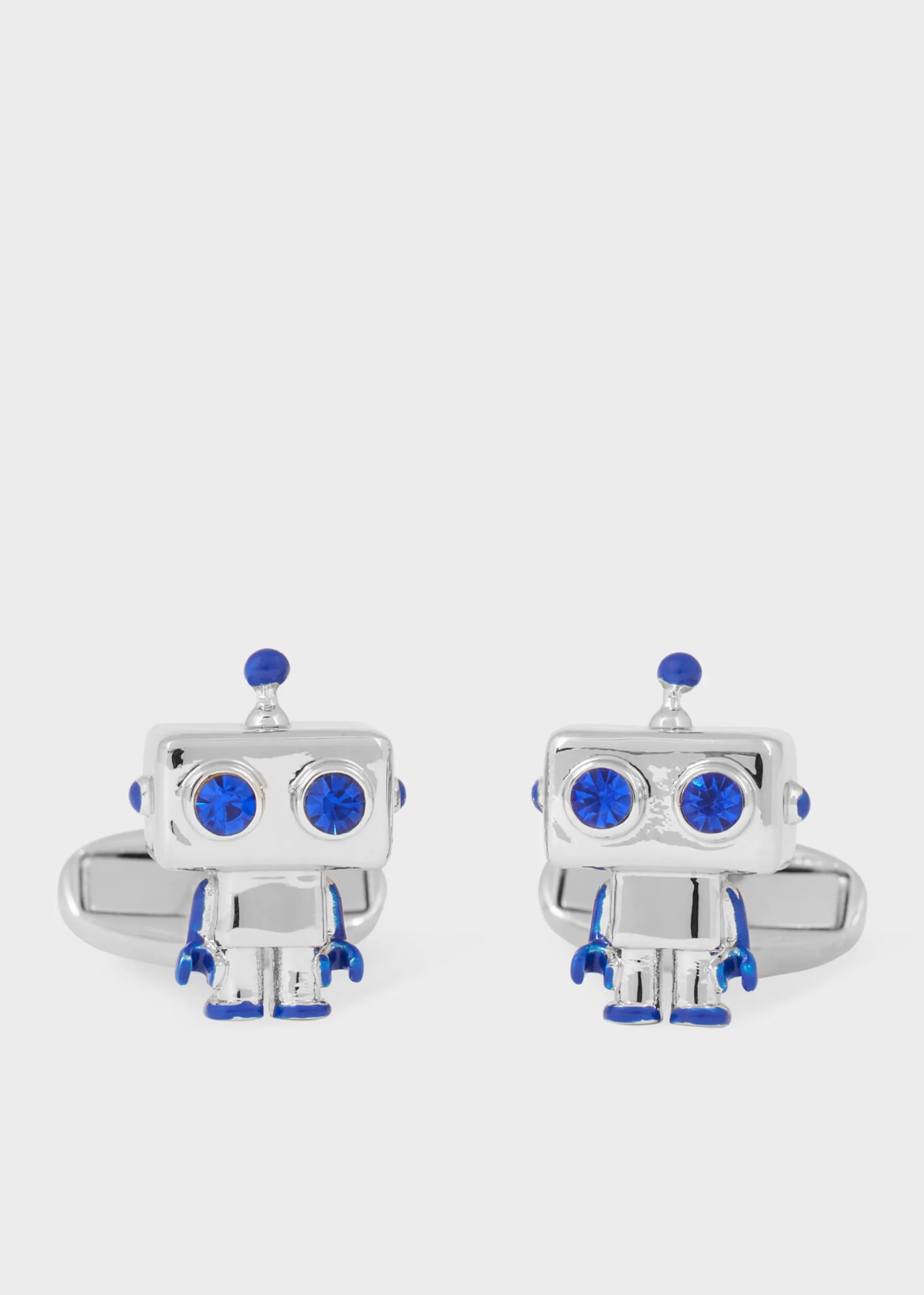 Silver and Blue Robot Cufflinks>Paul Smith Hot