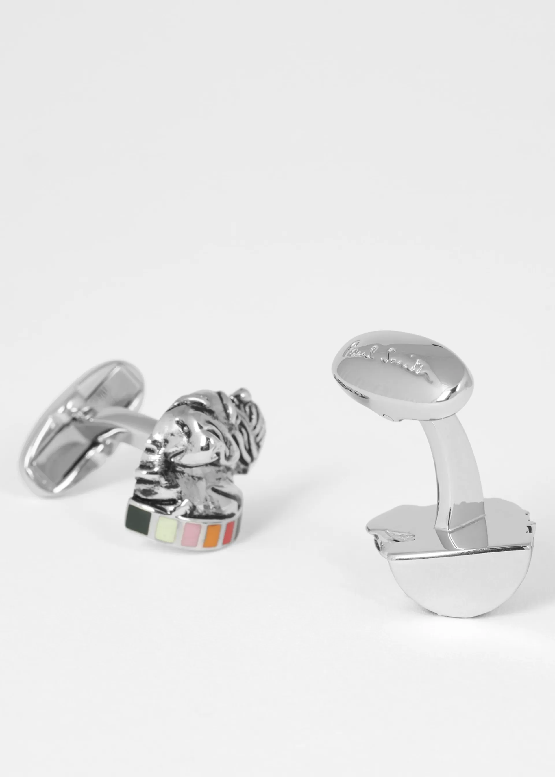 Silver 'Artist Stripe' Dog Cufflinks>Paul Smith Online