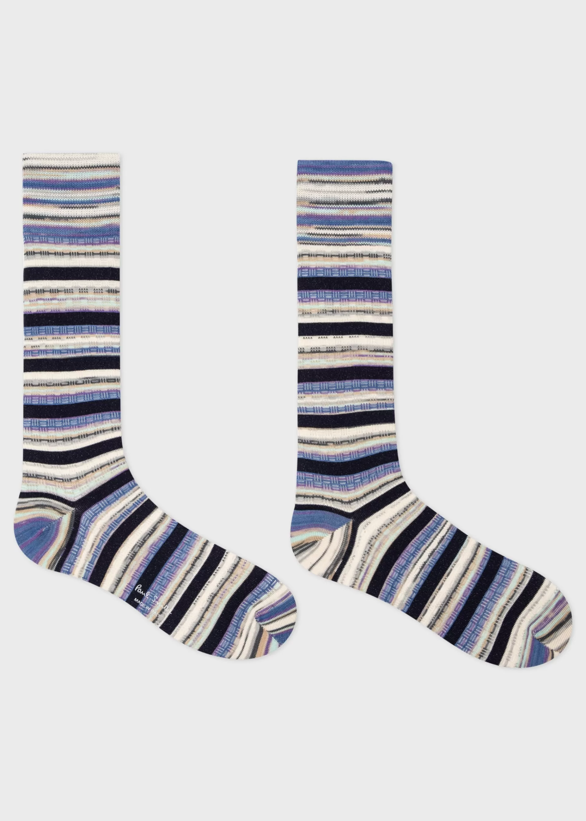 Sky Blue 'Hugh' Stripe Socks>Paul Smith Sale