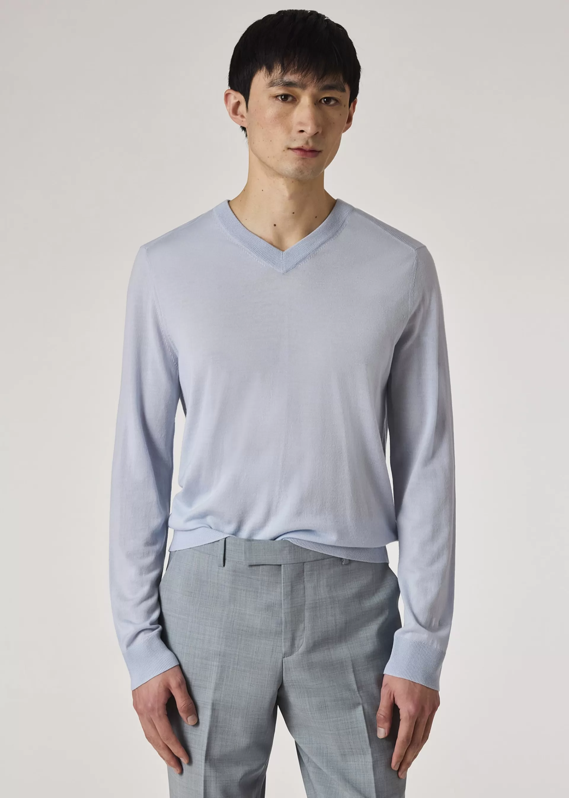 Sky Blue Merino Wool V-Neck Sweater>Paul Smith Sale