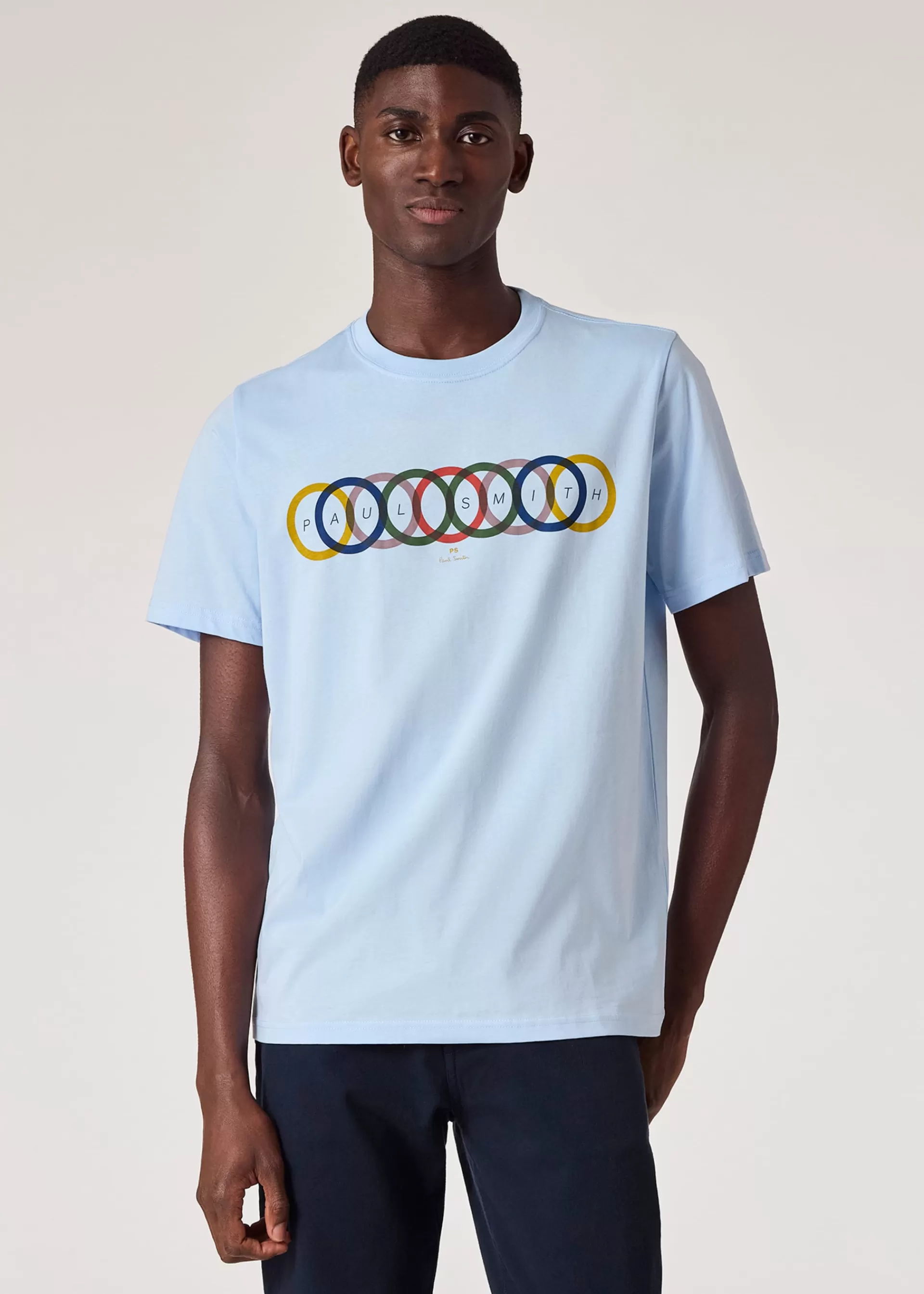 Sky Blue 'Overlapping Circles' Print T-Shirt>Paul Smith Clearance