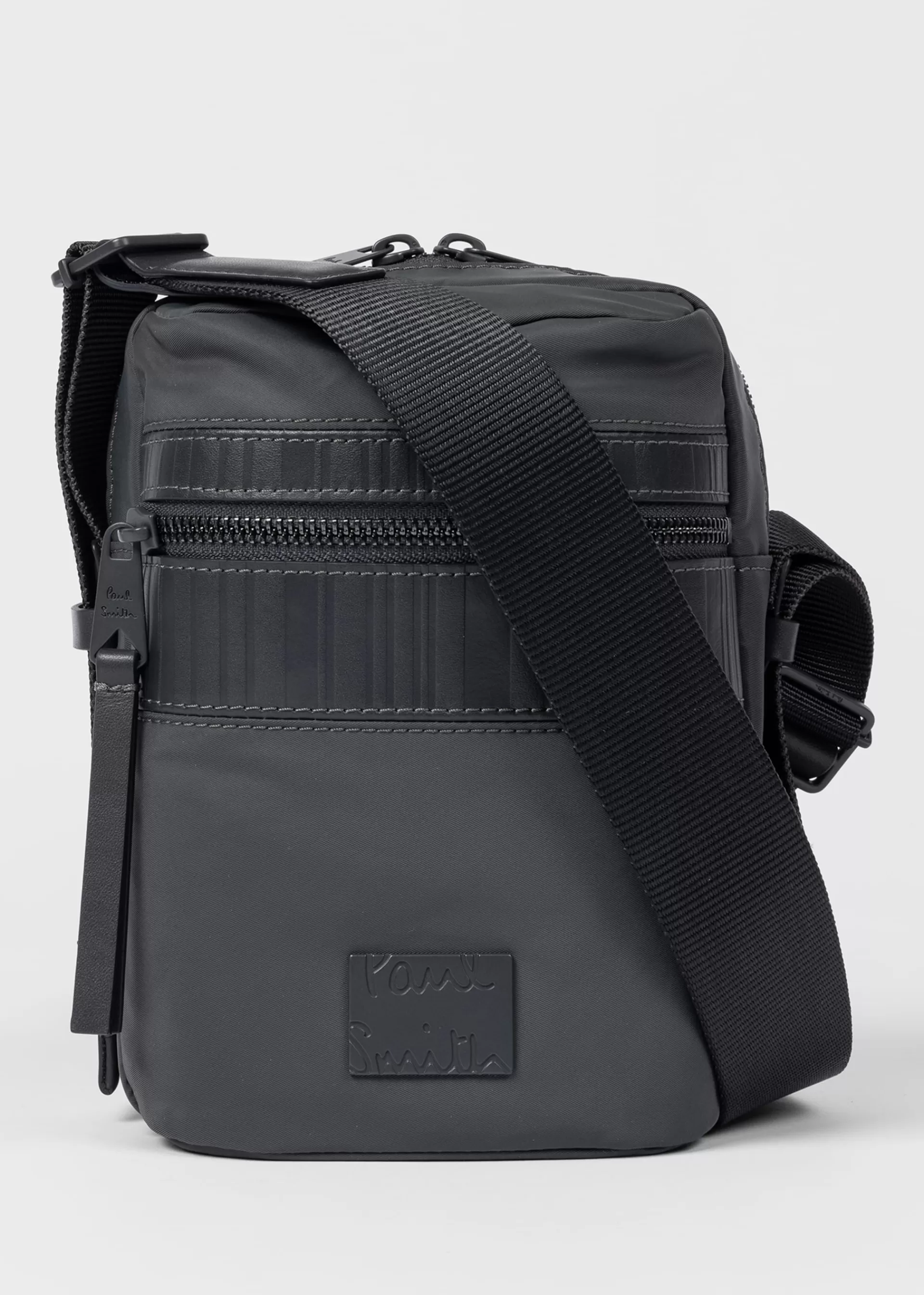 Slate Grey 'Shadow Stripe' Trim Flight Bag>Paul Smith Cheap