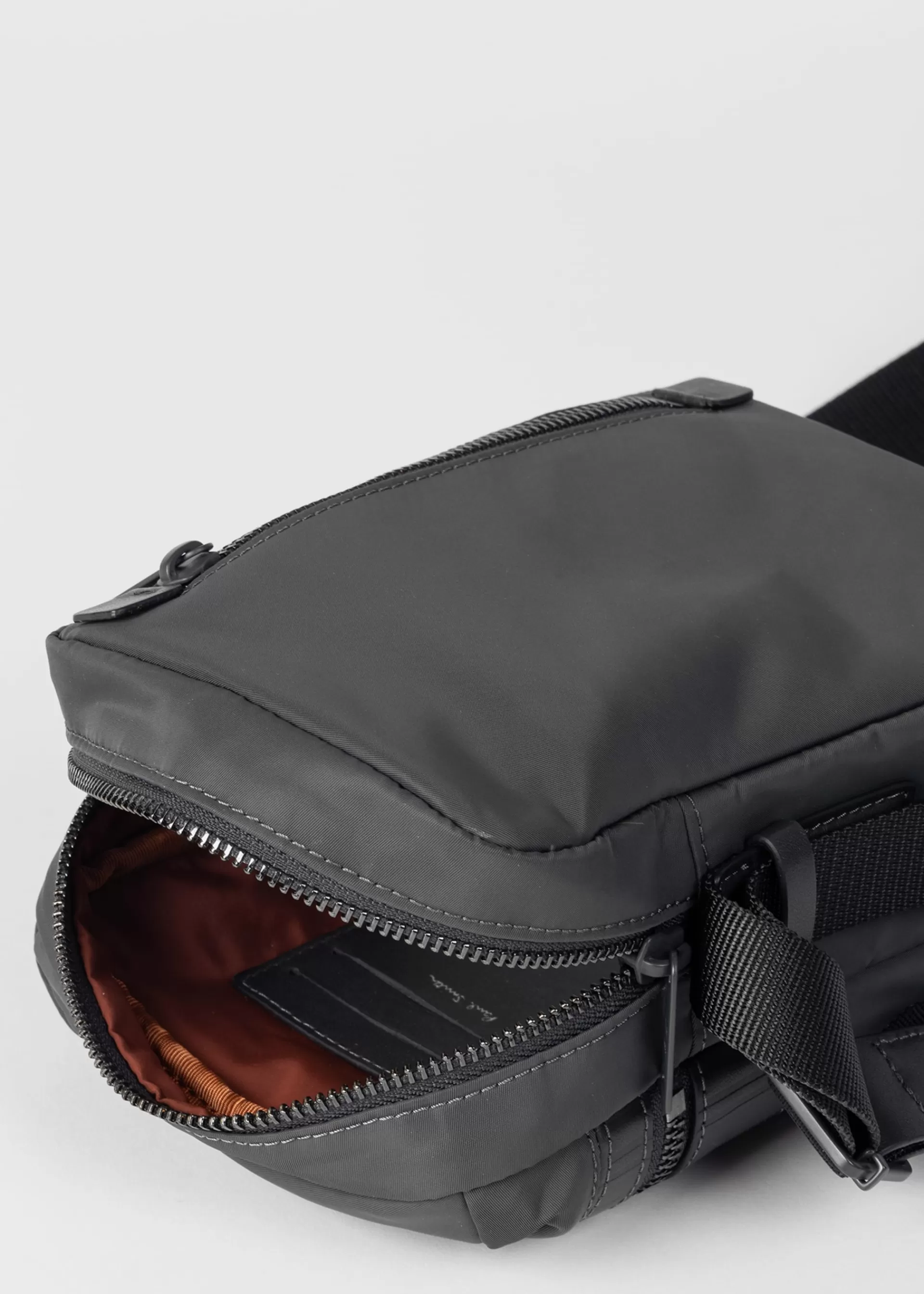 Slate Grey 'Shadow Stripe' Trim Flight Bag>Paul Smith Cheap