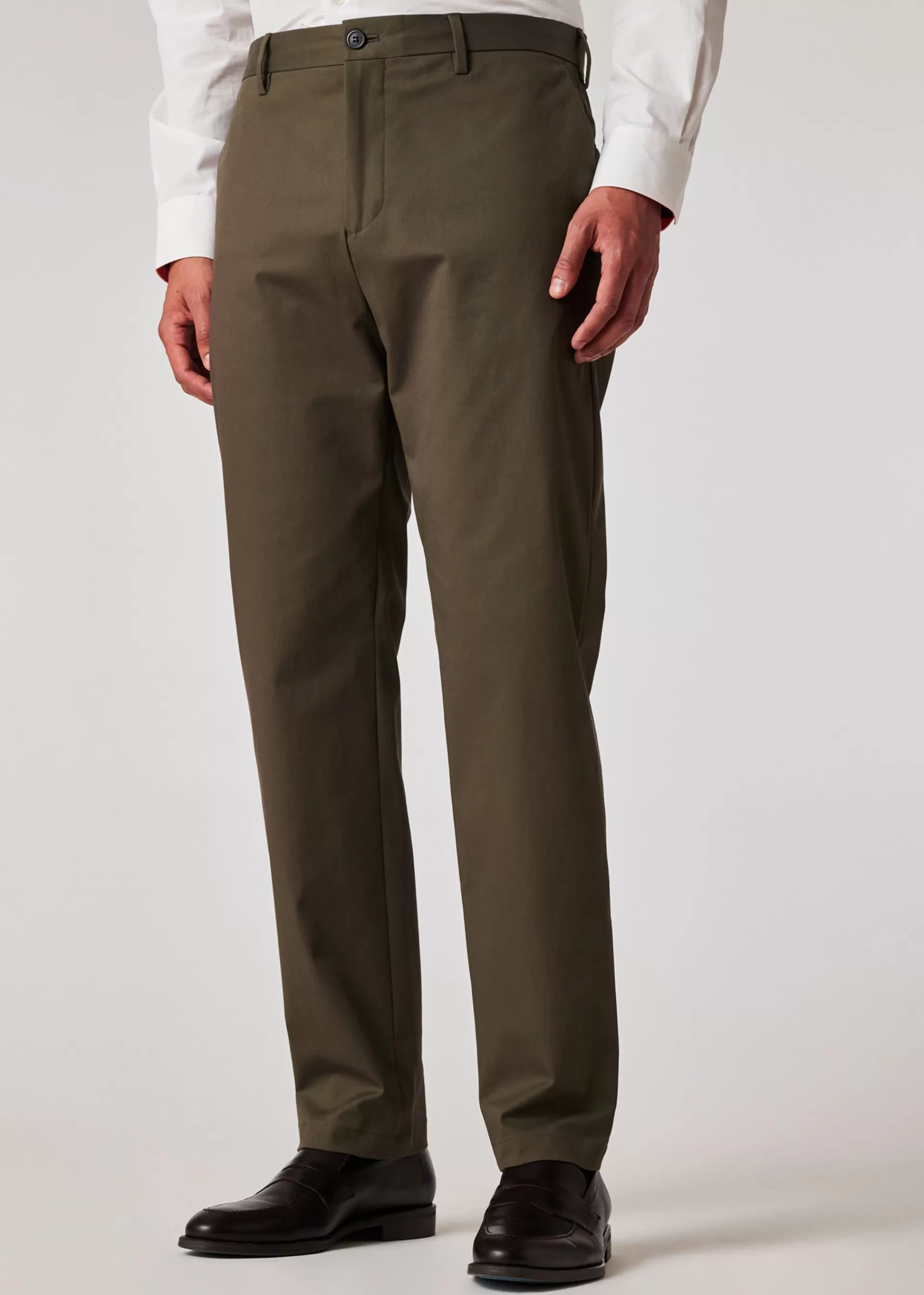 Slate Khaki Fine Cotton-Twill Chinos>Paul Smith Hot