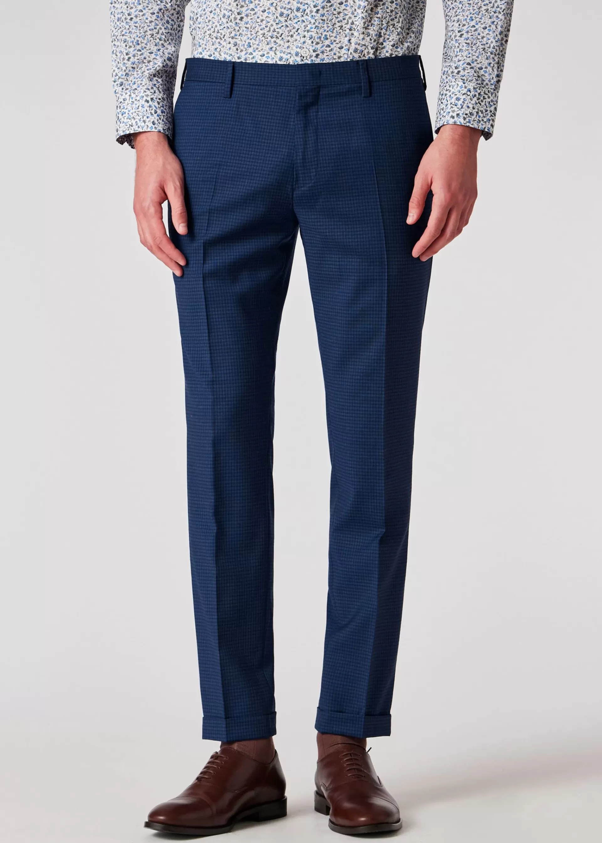 Slim-Fit Gingham Wool Trousers>Paul Smith Online