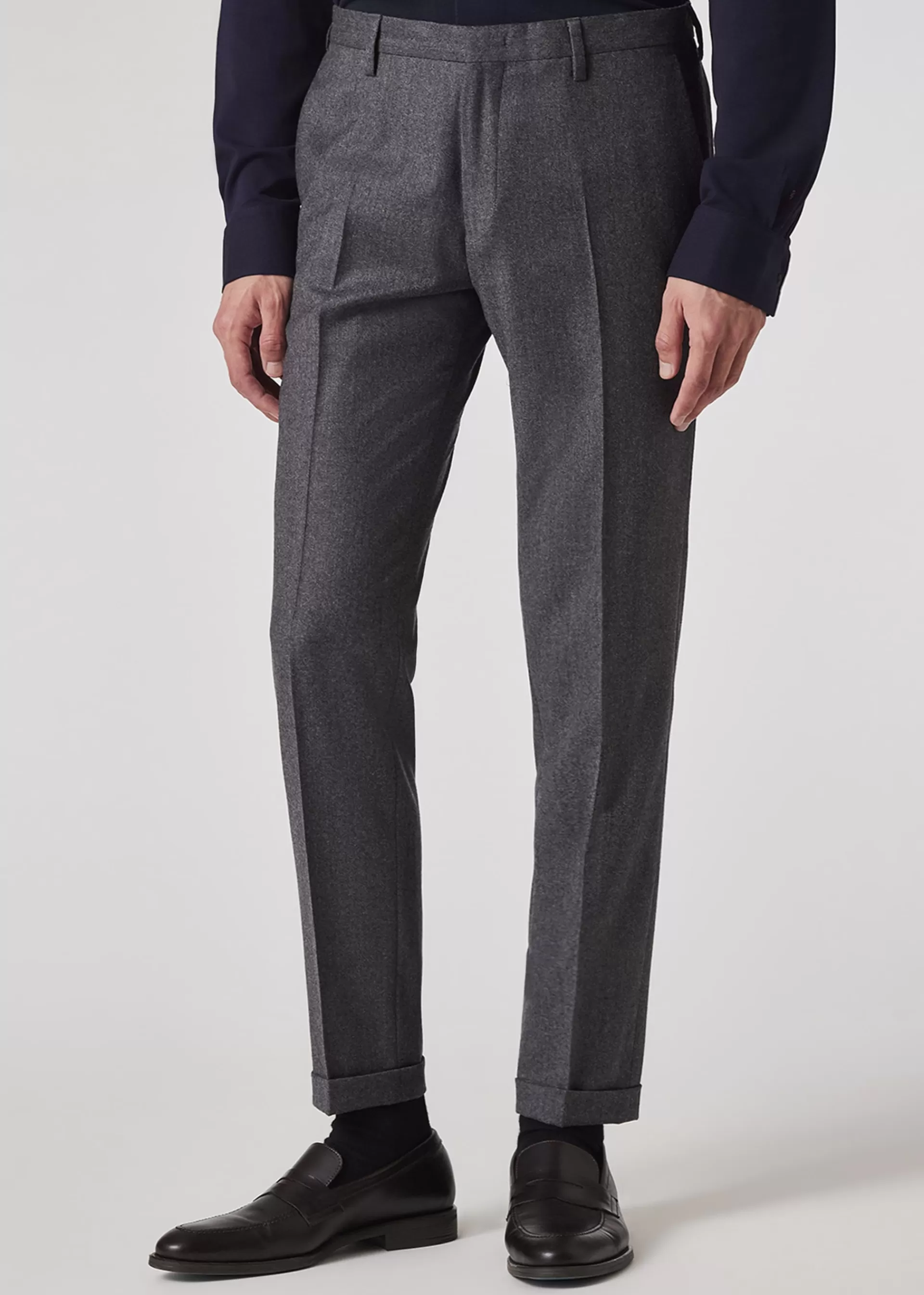 Slim-Fit Charcoal Grey Overdyed Wool-Cashmere Flannel Trousers>Paul Smith Sale