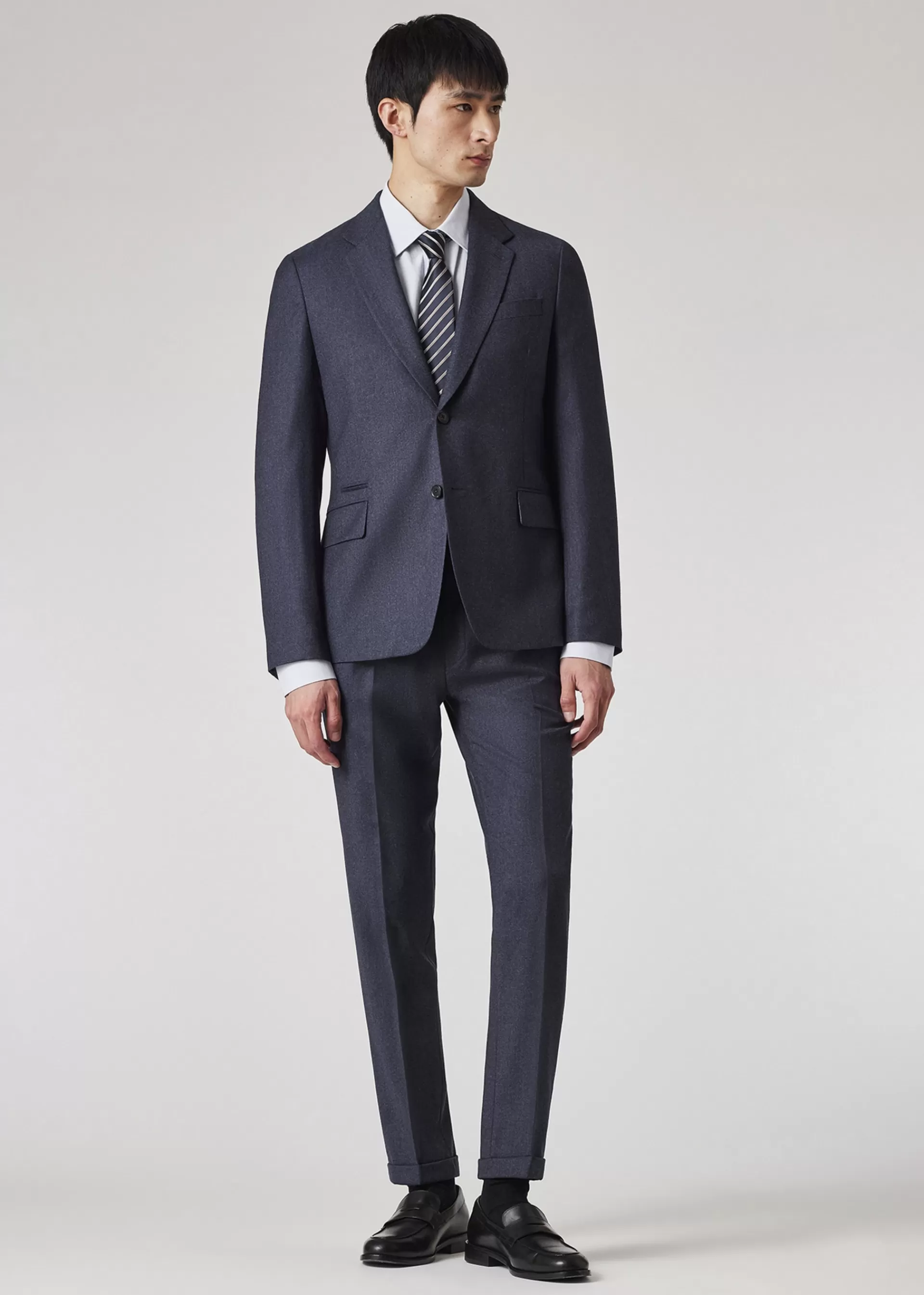 Slim-Fit Dark Blue Overdyed Wool-Cashmere Flannel Trousers>Paul Smith Best