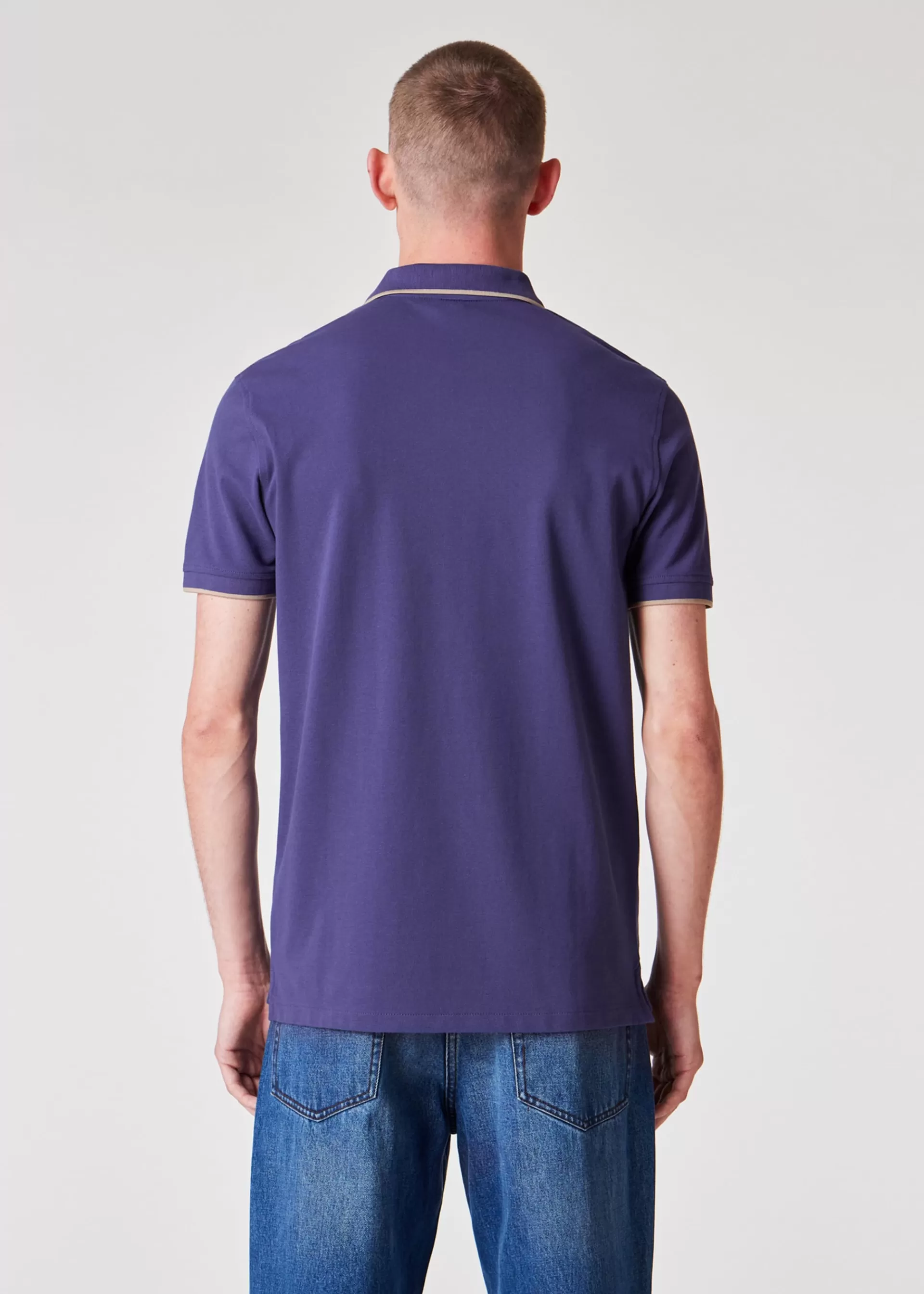 Slim-Fit Dark Cobalt Zebra Logo Polo Shirt With Cream Tipping>Paul Smith Clearance