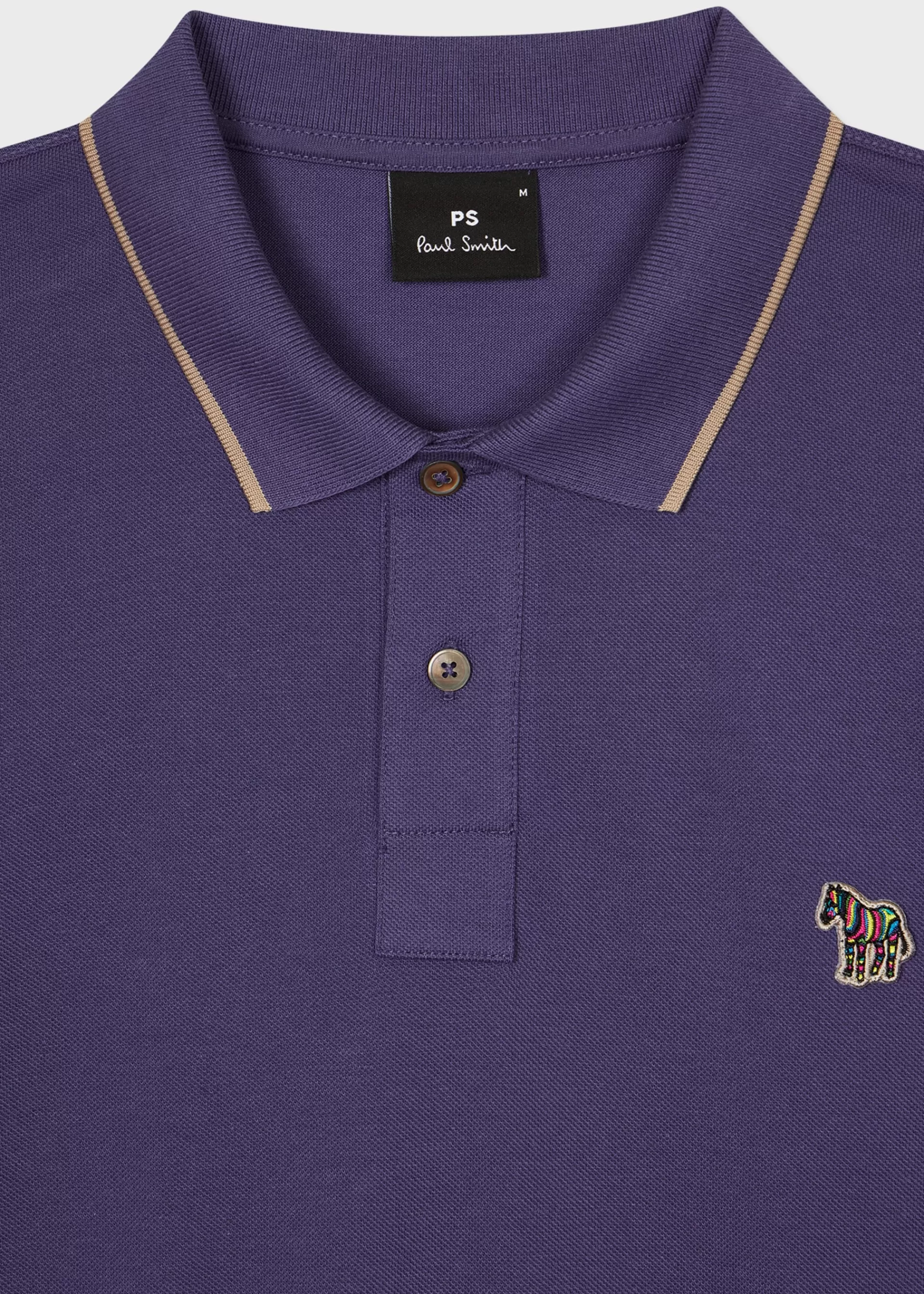 Slim-Fit Dark Cobalt Zebra Logo Polo Shirt With Cream Tipping>Paul Smith Clearance