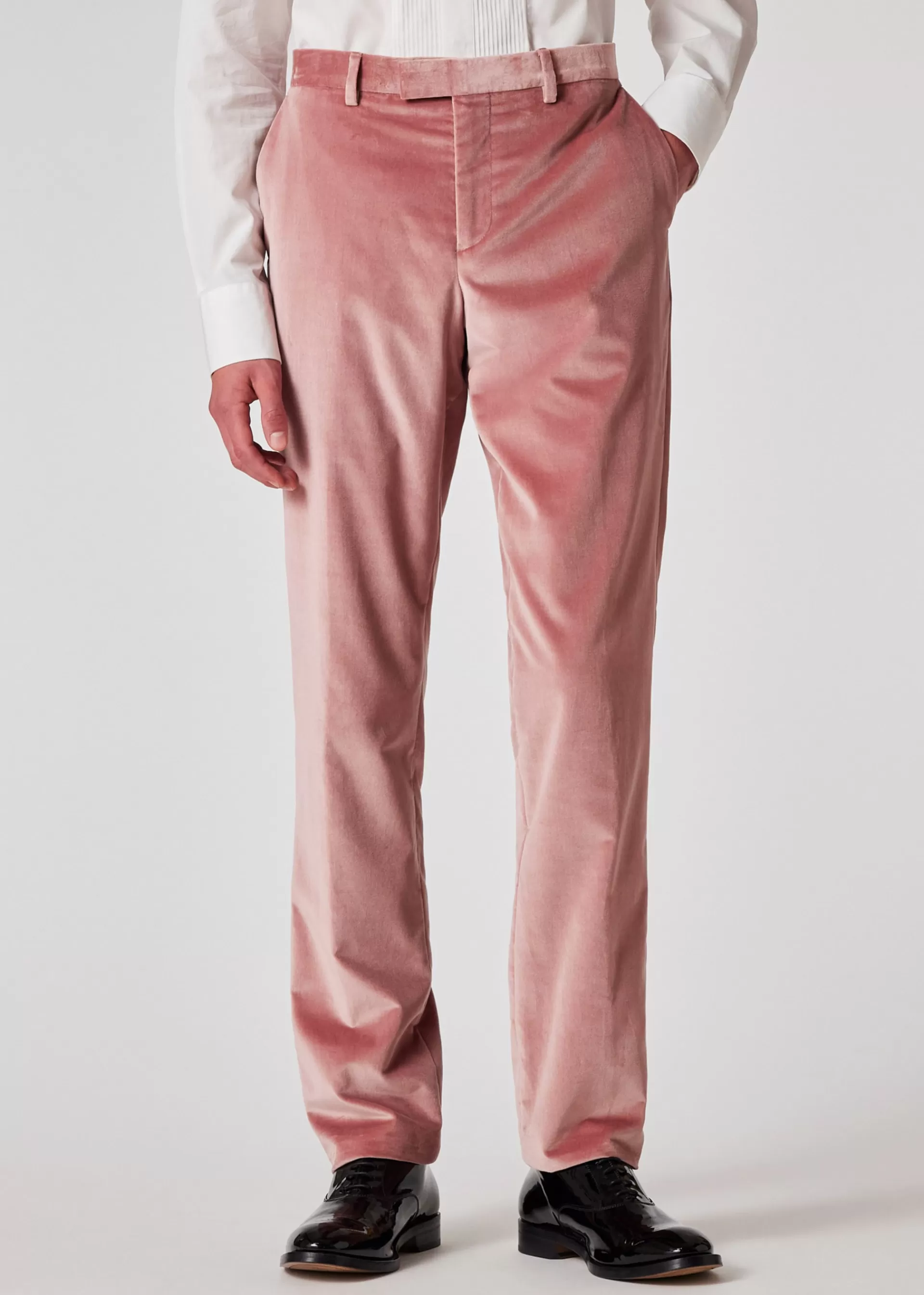 Slim-Fit Dusty Pink Velvet Trousers>Paul Smith Flash Sale