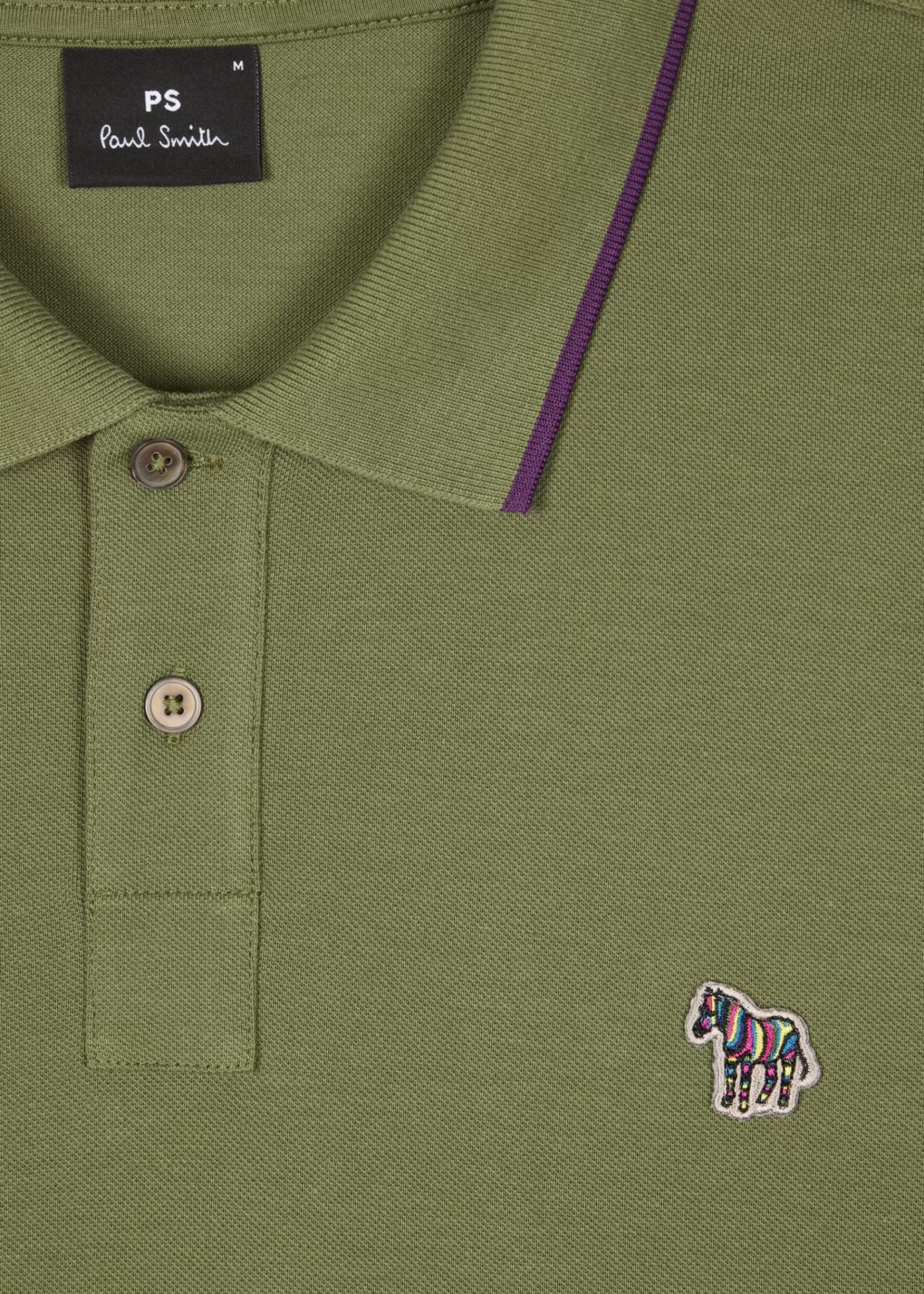 Slim-Fit Zebra Logo Polo Shirt With Purple Tipping>Paul Smith Best Sale