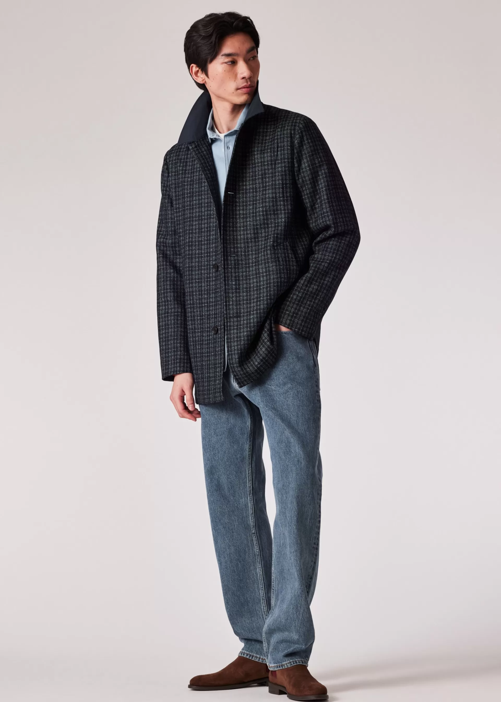 Slim-Fit Light Blue Washed Cotton Denim Shirt>Paul Smith Sale