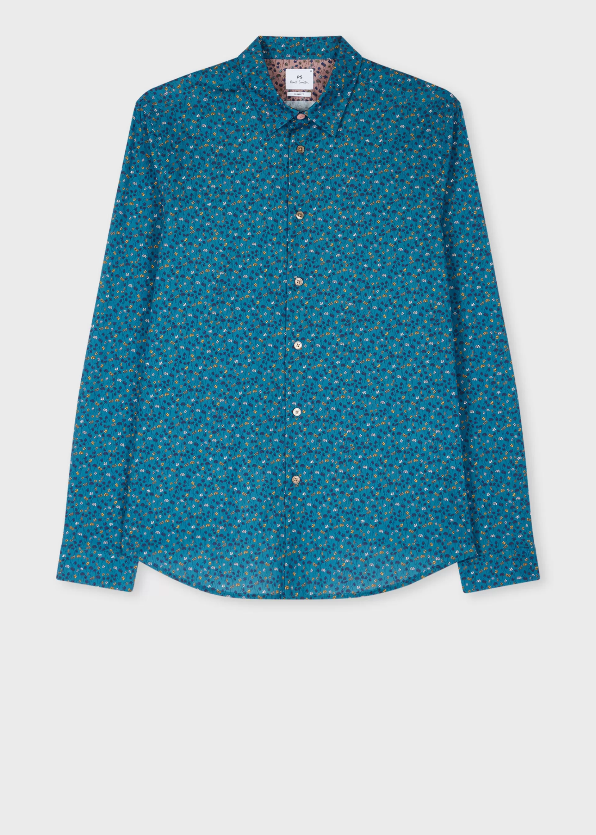 Slim-Fit Mid Blue 'Oxalis Floral' Shirt>Paul Smith Online