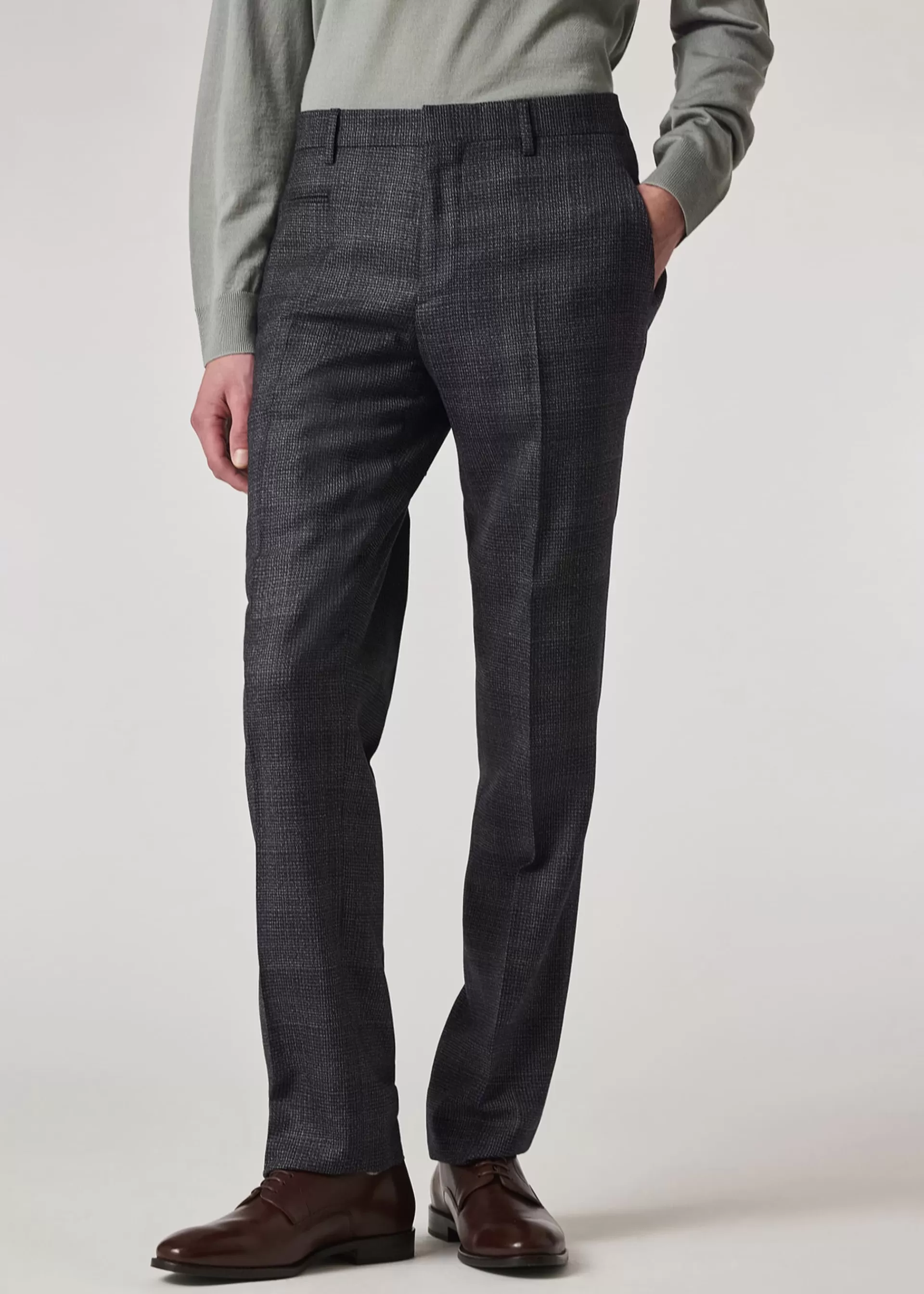 Slim-Fit Gingham Check Natural Stretch Wool Trousers>Paul Smith Cheap