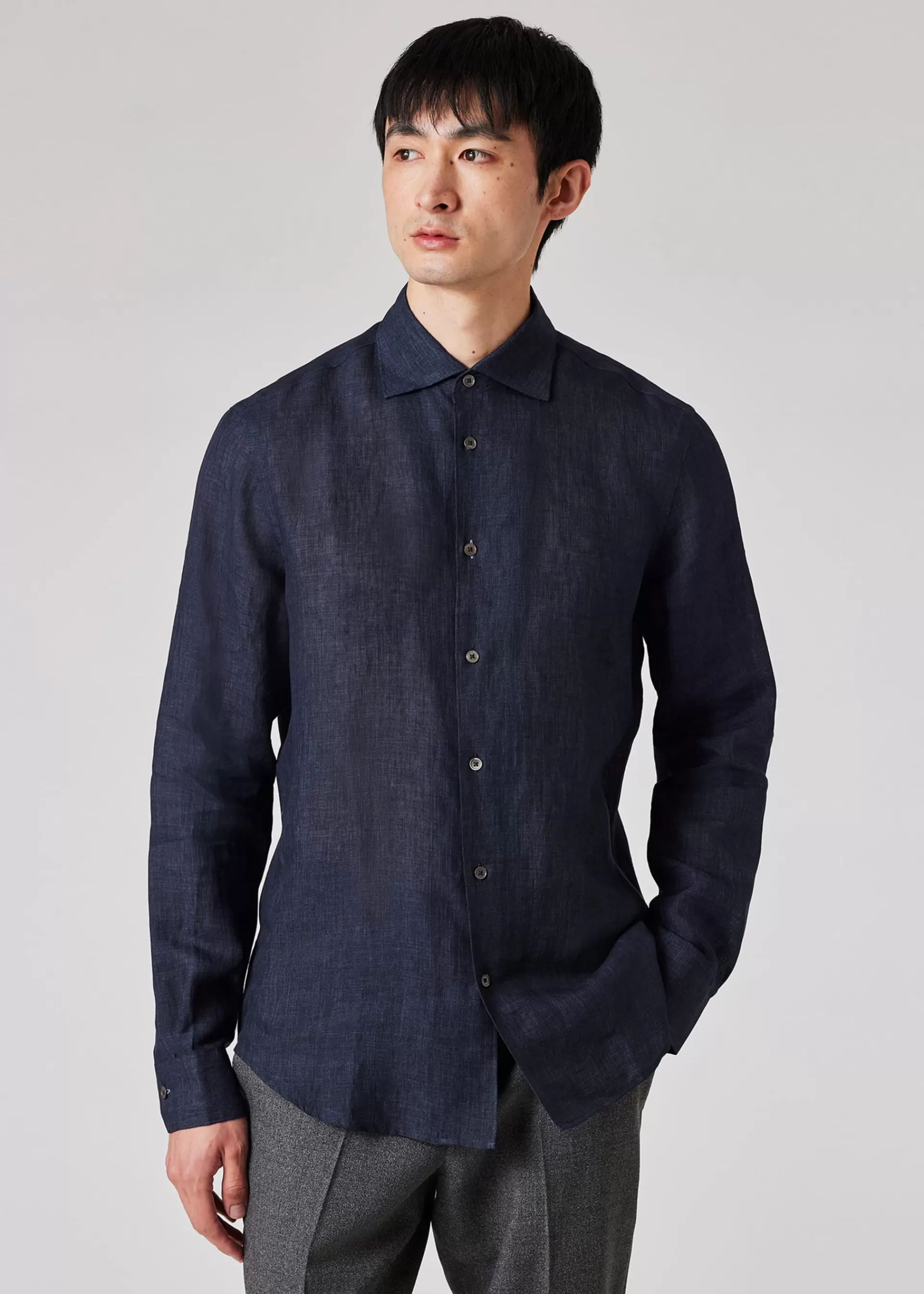Slim-Fit Linen Shirt>Paul Smith Flash Sale