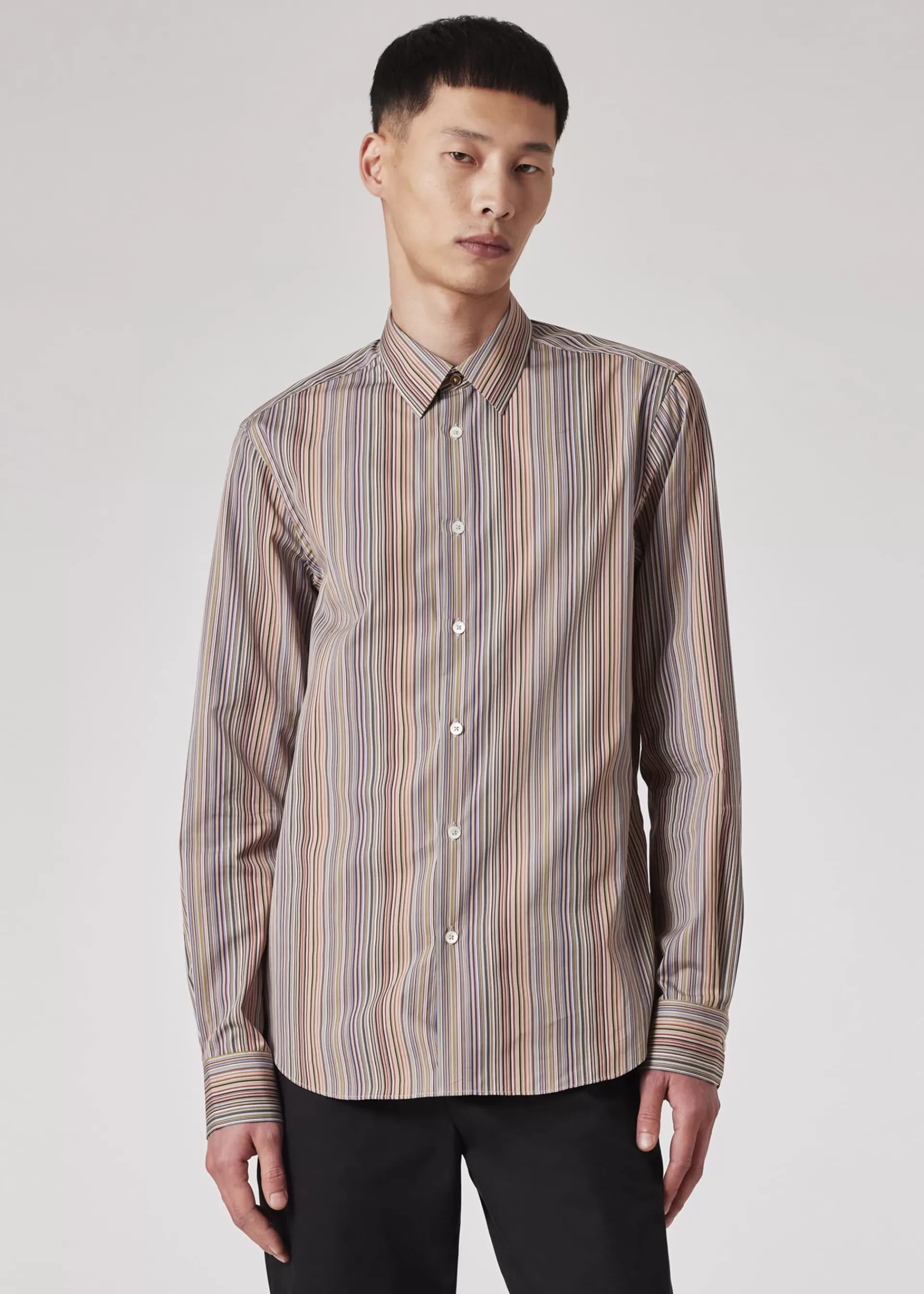 Slim-Fit 'Signature Stripe' Cotton Shirt>Paul Smith Outlet