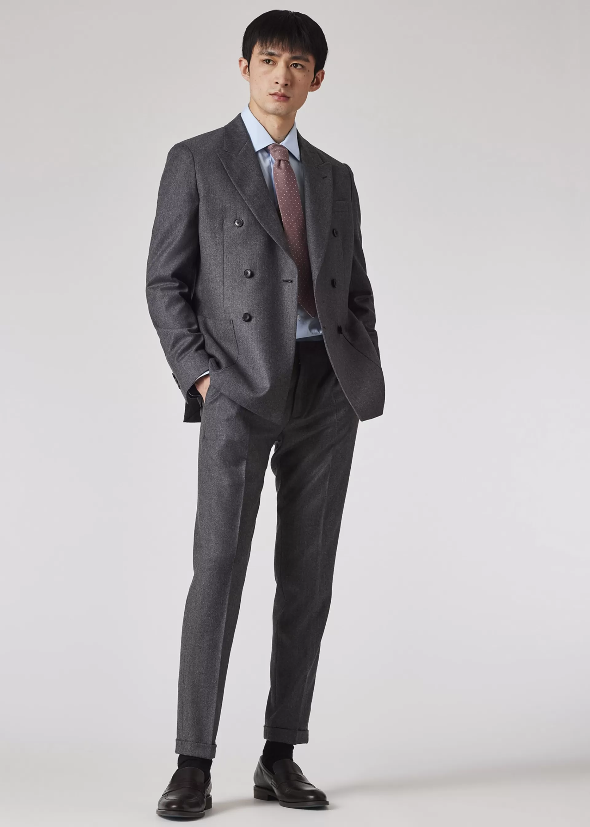 Slim-Fit Sky Blue Poplin Cotton Shirt With 'Artist Stripe' Cuff Lining>Paul Smith Hot