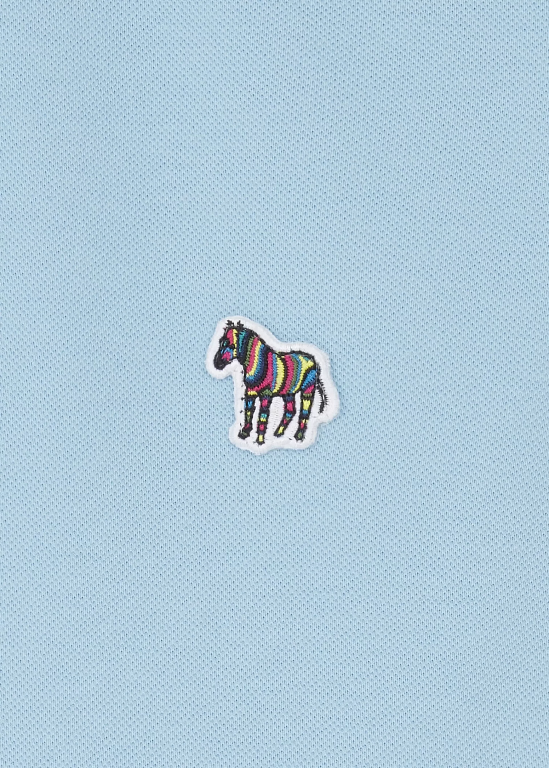 Slim-Fit Sky Blue Zebra Logo Polo Shirt With Green Tipping>Paul Smith Store