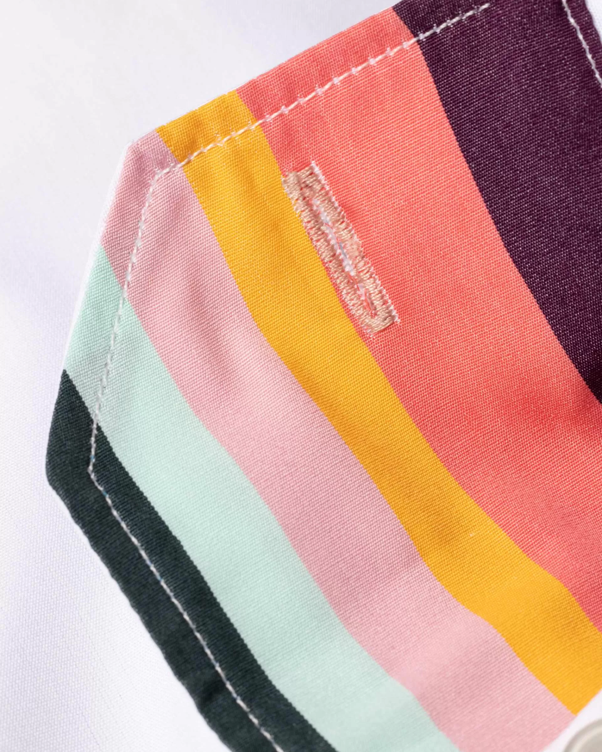 Slim-Fit Poplin Cotton Shirt With 'Artist Stripe' Cuff Lining>Paul Smith Sale