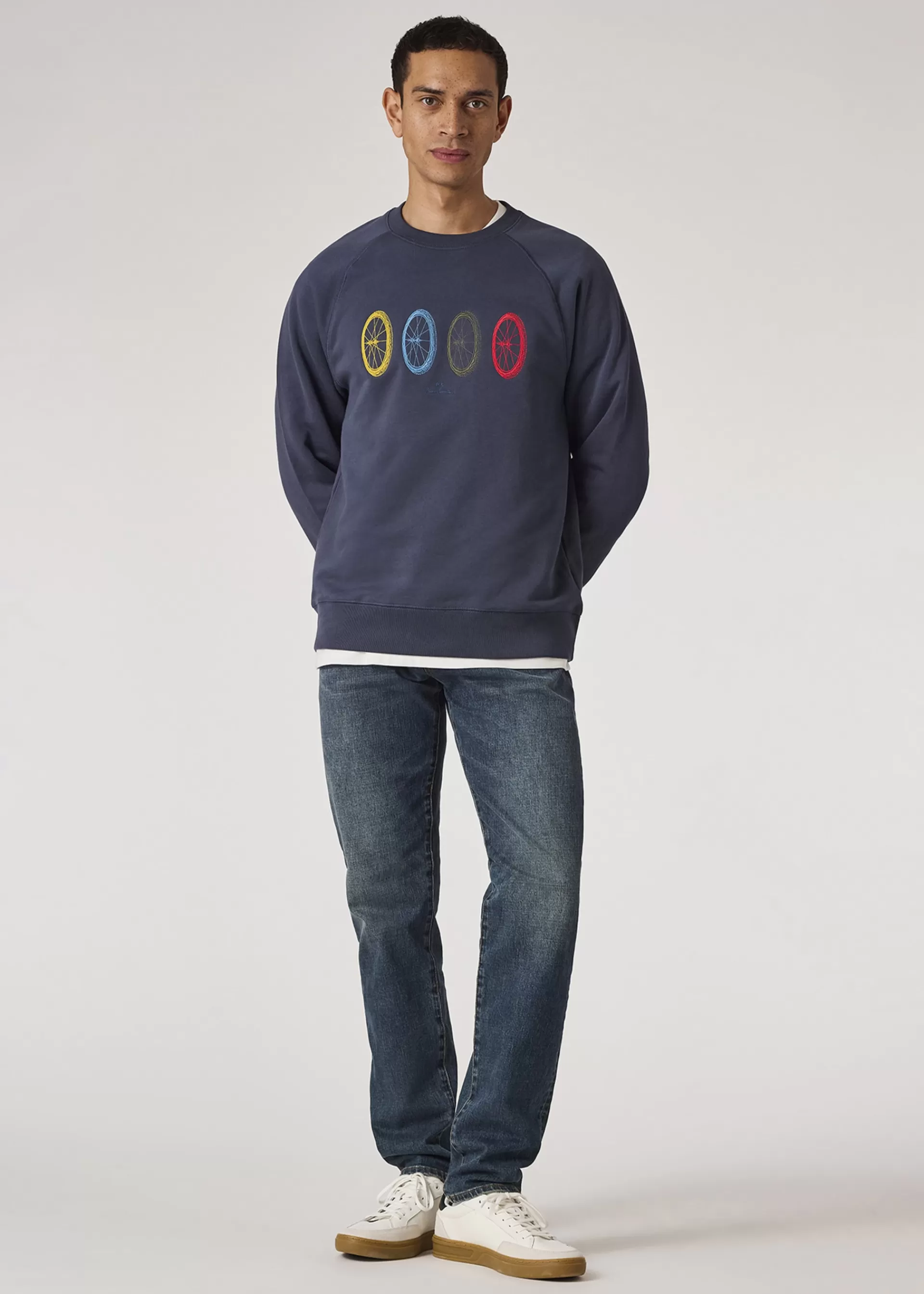 Steel Blue Embroidered Wheels Sweatshirt>Paul Smith Discount