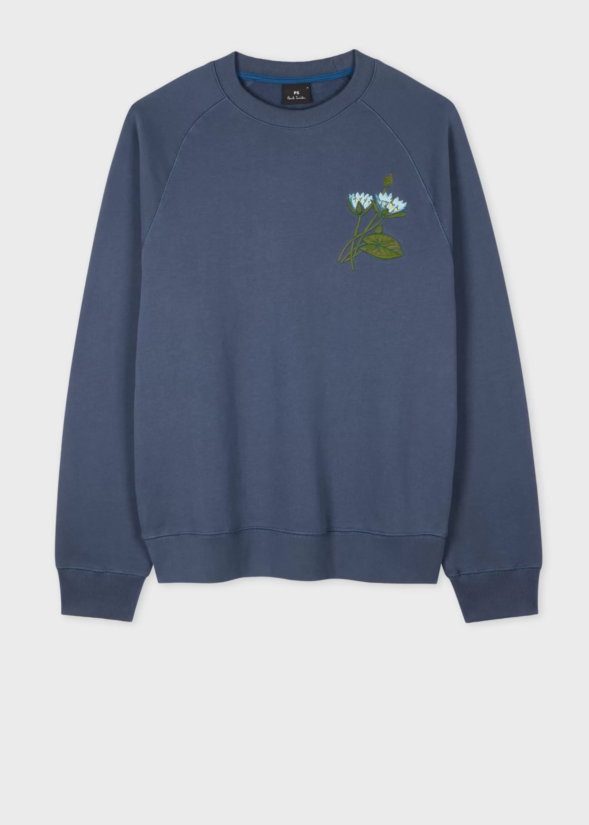 Steel Blue 'Floral' Embroidery Sweatshirt>Paul Smith Online