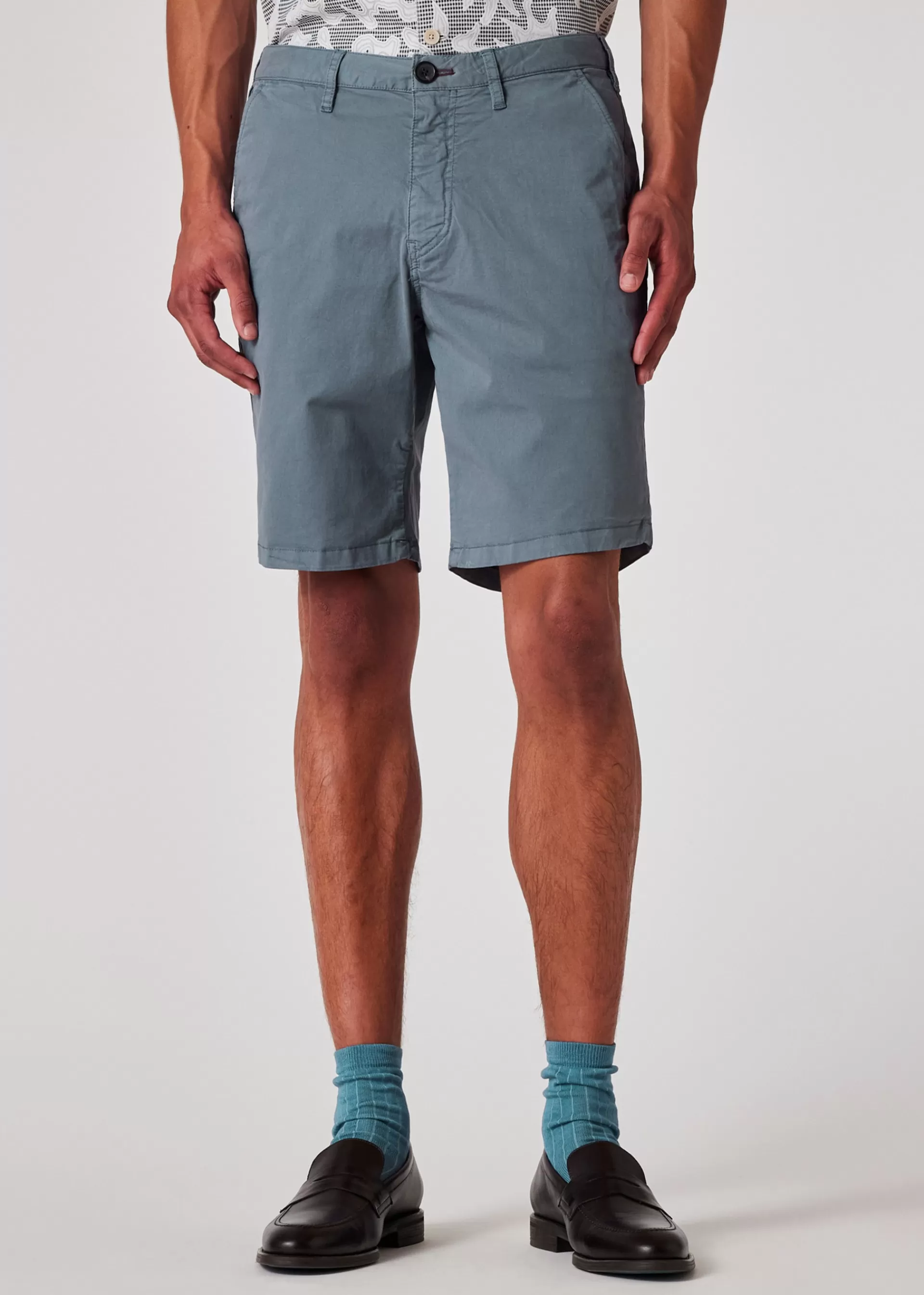 Stone Blue Stretch Pima-Cotton Shorts>Paul Smith Hot
