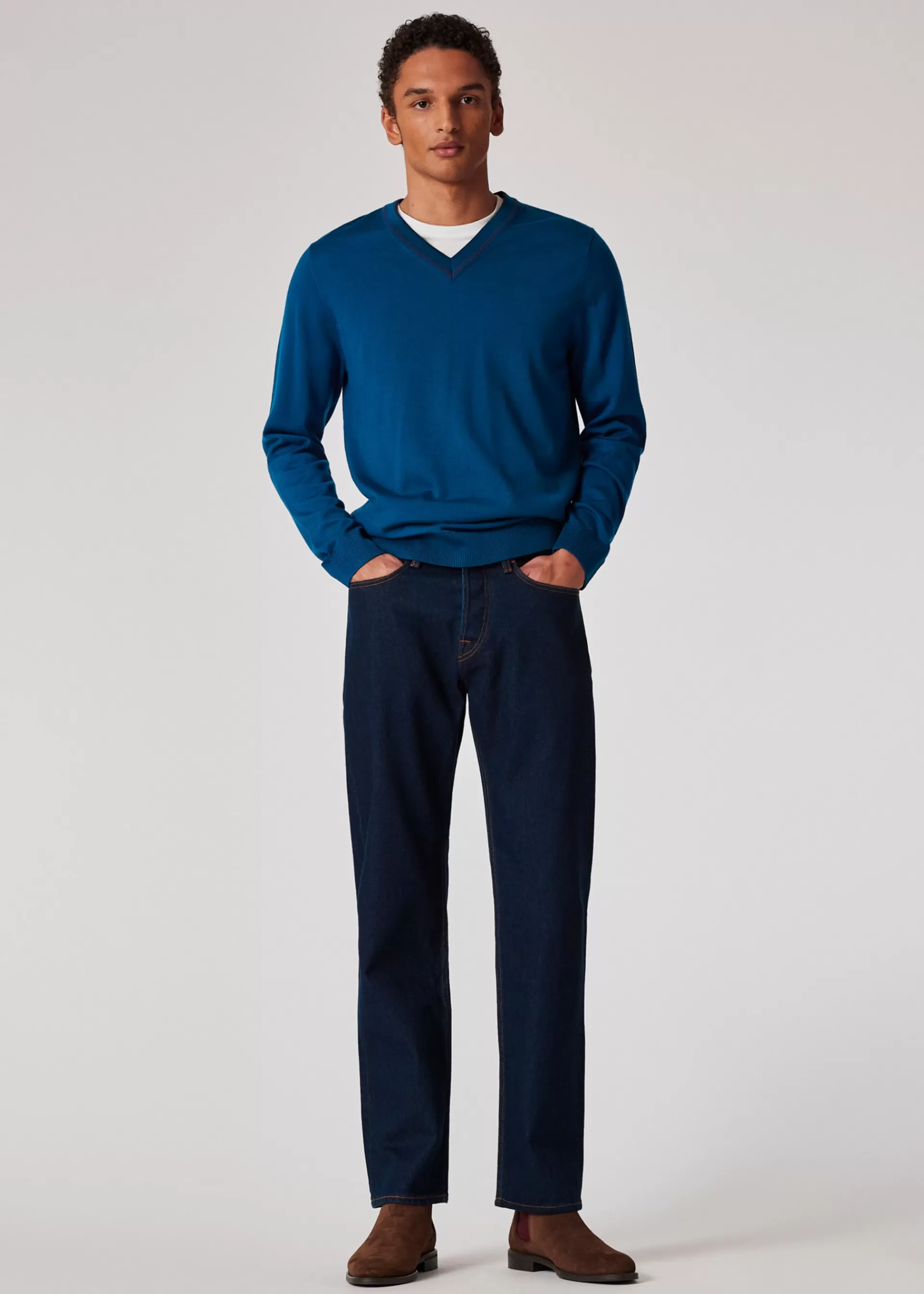 Straight-Fit Indigo Rinse Jeans>Paul Smith Shop