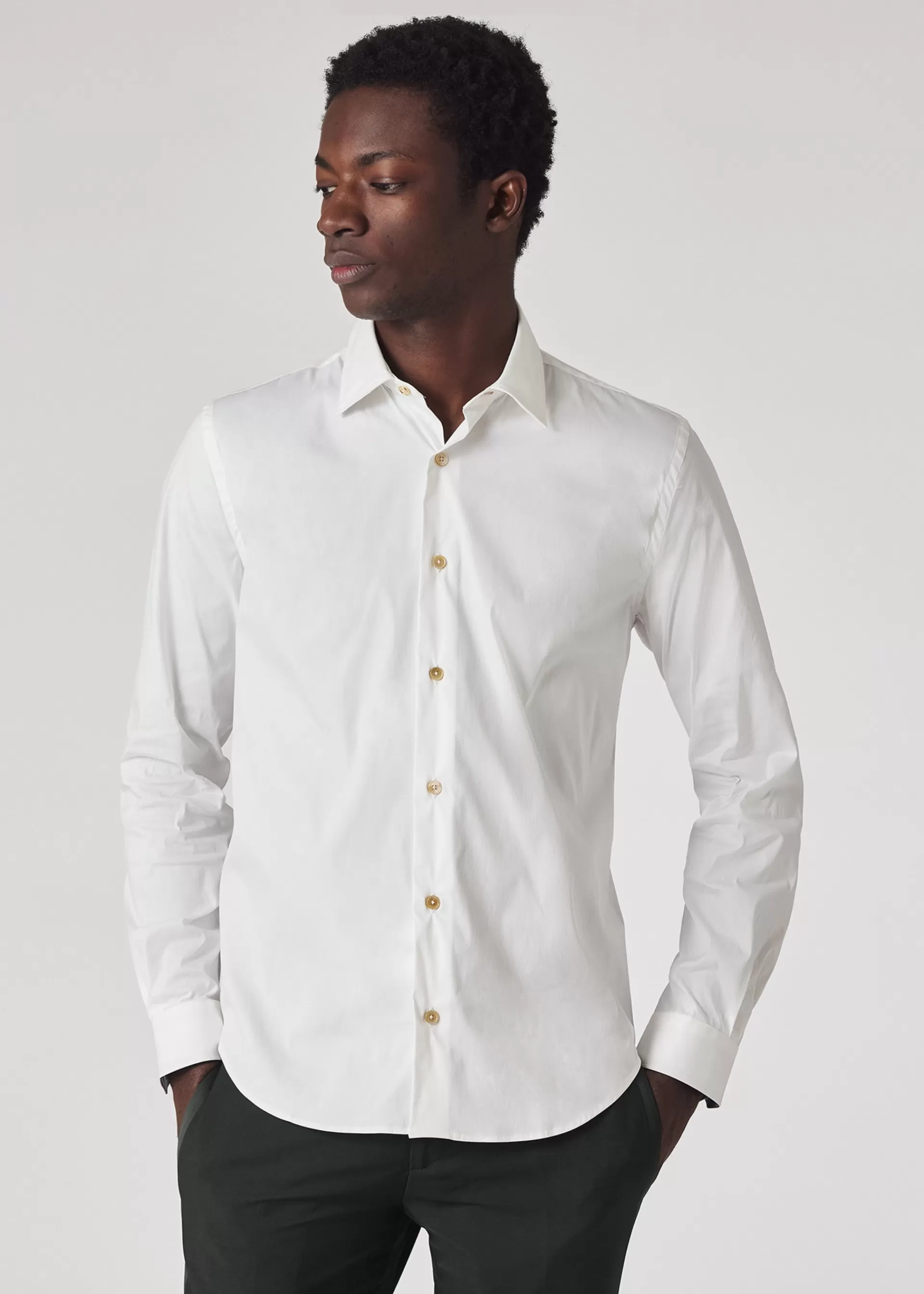 Super Slim-Fit Shirt With 'Artist Stripe' Cuff Lining>Paul Smith Flash Sale