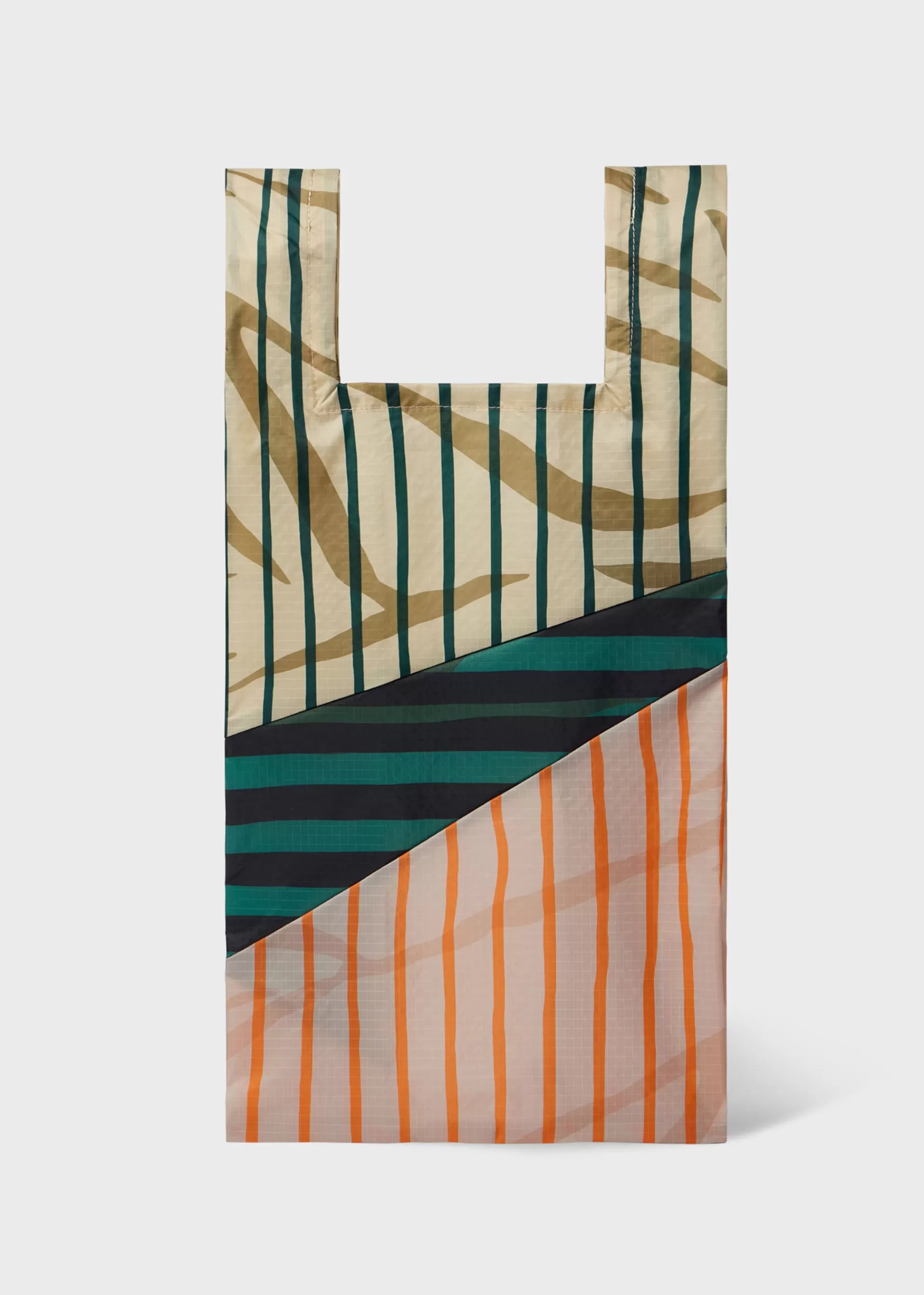 Susan Bijl x - Ecru Mixed-Stripe 'The New Shopping Bag' Medium>Paul Smith Fashion