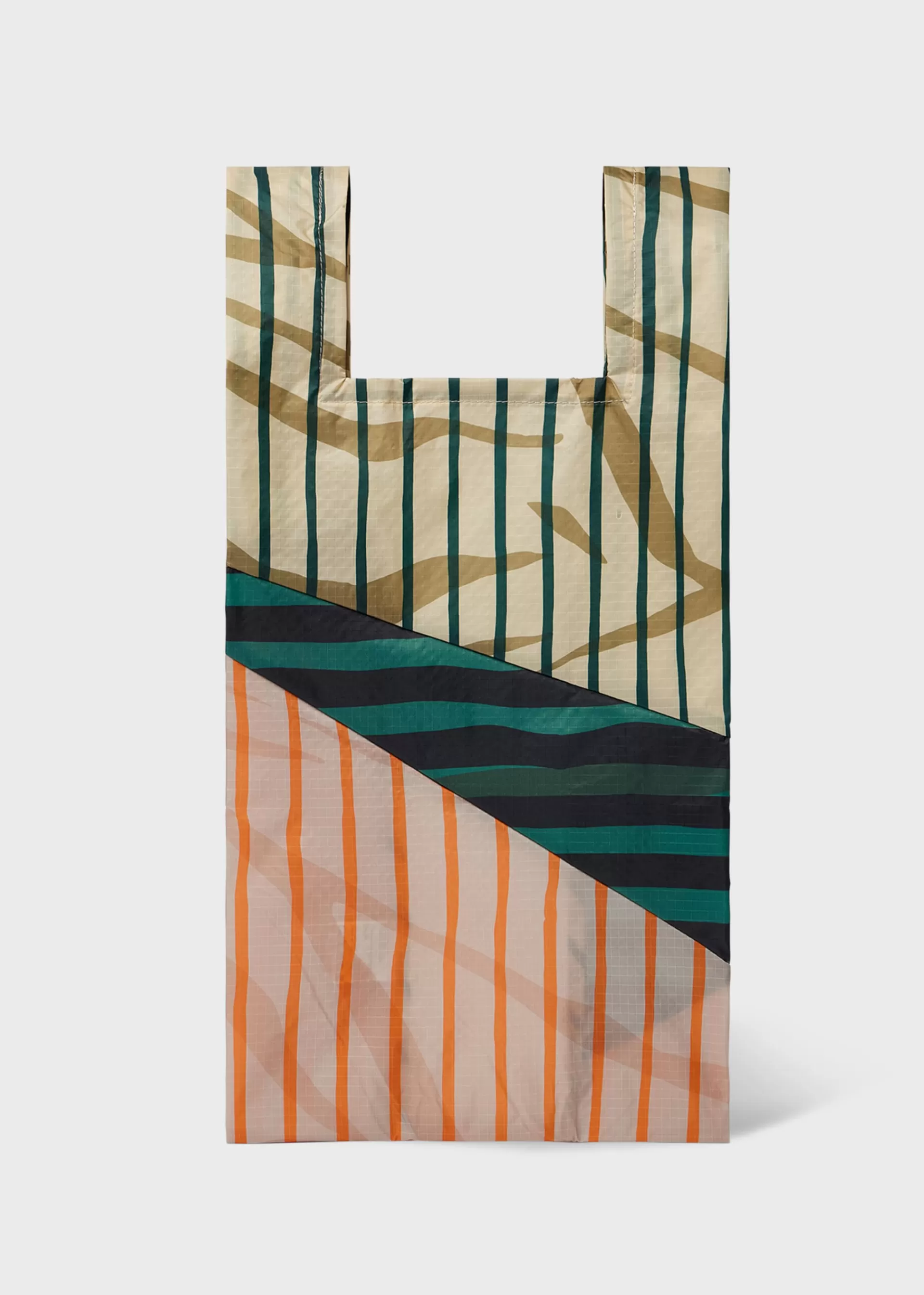 Susan Bijl x - Ecru Mixed-Stripe 'The New Shopping Bag' Medium>Paul Smith Fashion