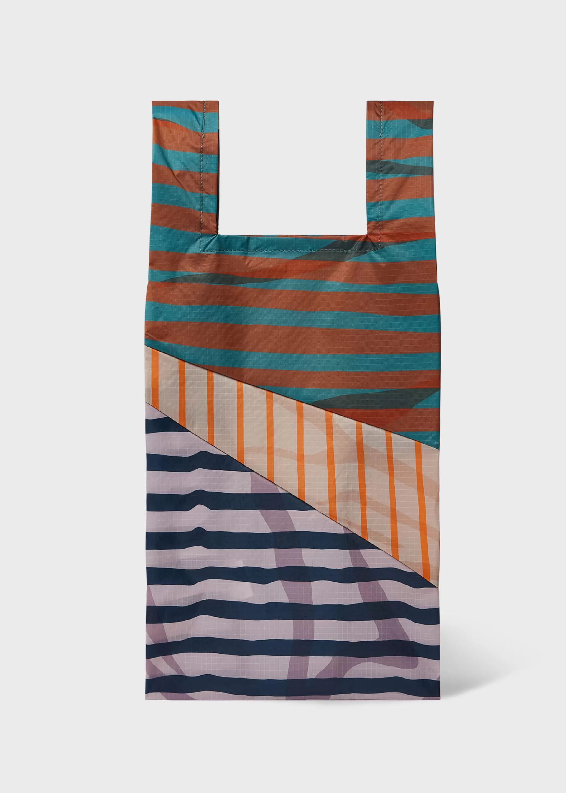 Susan Bijl x - Teal Mixed-Stripe 'The New Shopping Bag' Medium>Paul Smith Hot