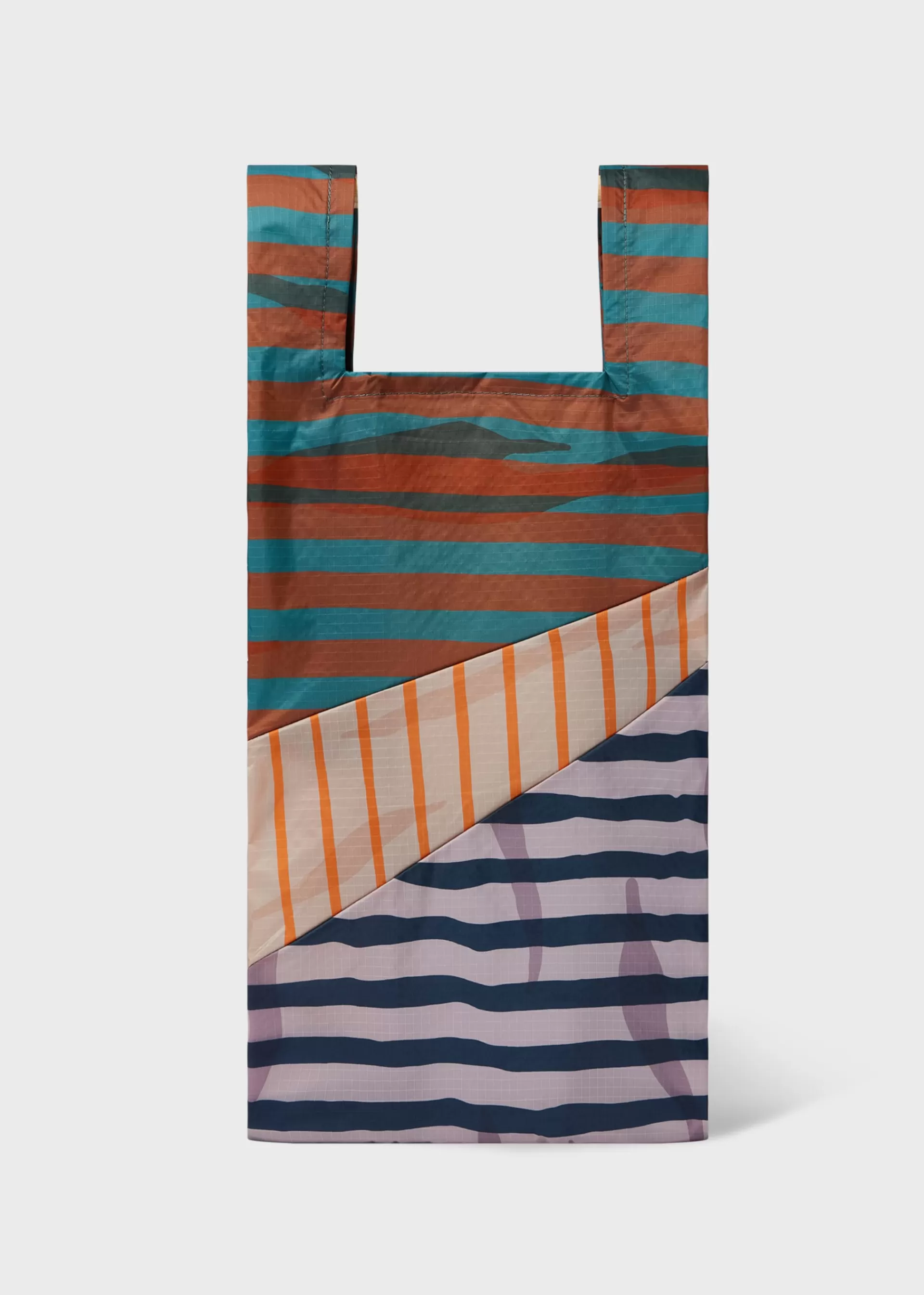 Susan Bijl x - Teal Mixed-Stripe 'The New Shopping Bag' Medium>Paul Smith Hot