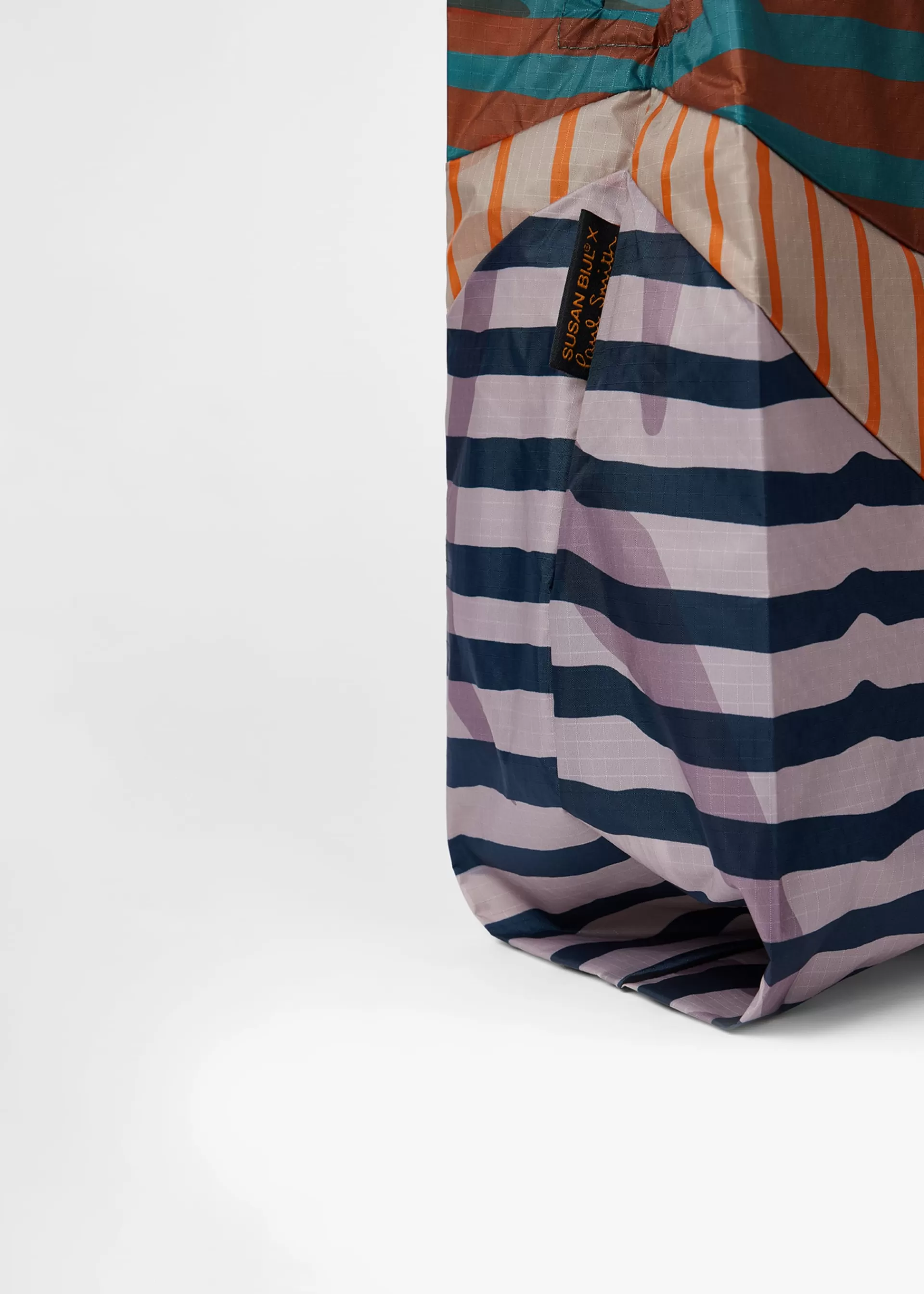Susan Bijl x - Teal Mixed-Stripe 'The New Shopping Bag' Medium>Paul Smith Hot