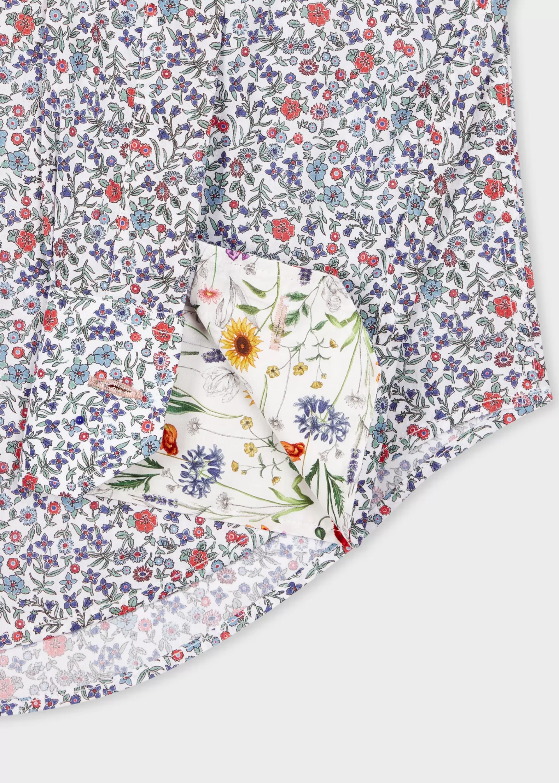 Tailored-Fit Blue And White 'Liberty Floral' Print Shirt>Paul Smith Discount