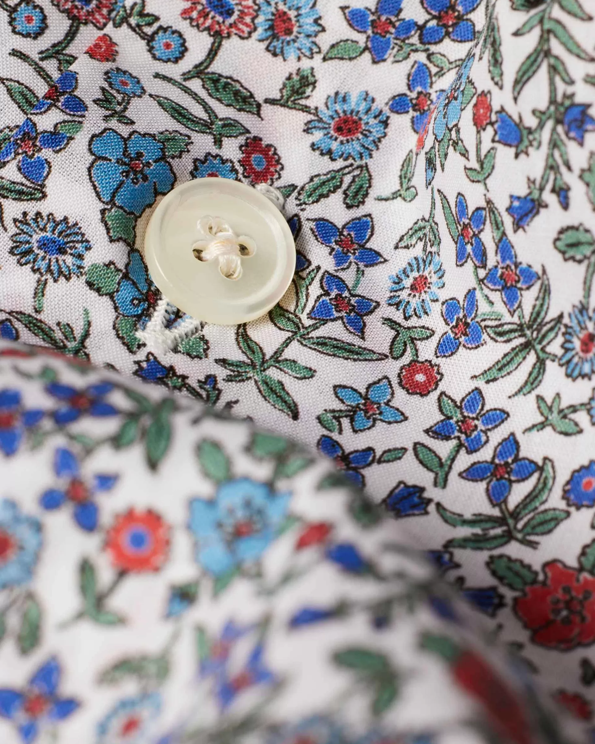 Tailored-Fit Blue And White 'Liberty Floral' Print Shirt>Paul Smith Discount