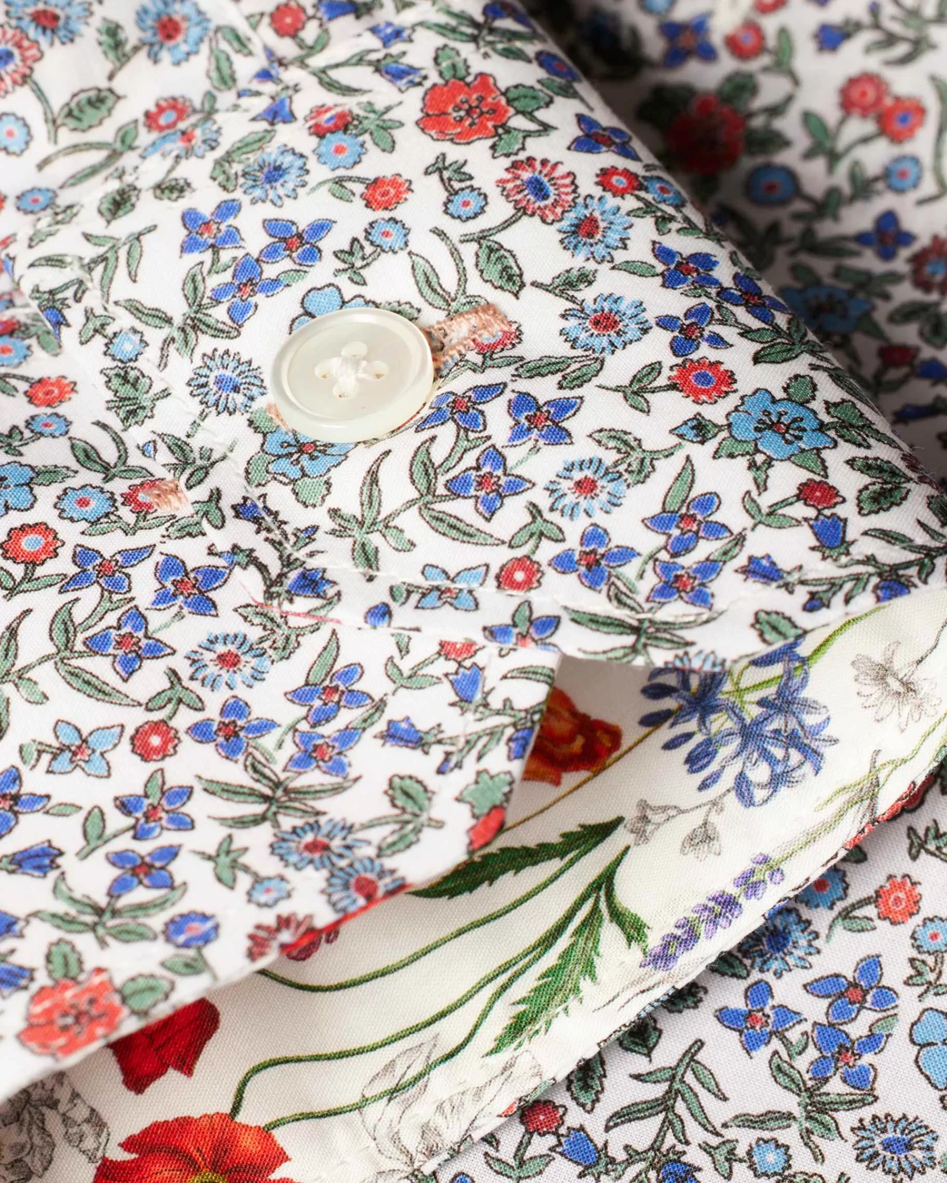 Tailored-Fit Blue And White 'Liberty Floral' Print Shirt>Paul Smith Discount